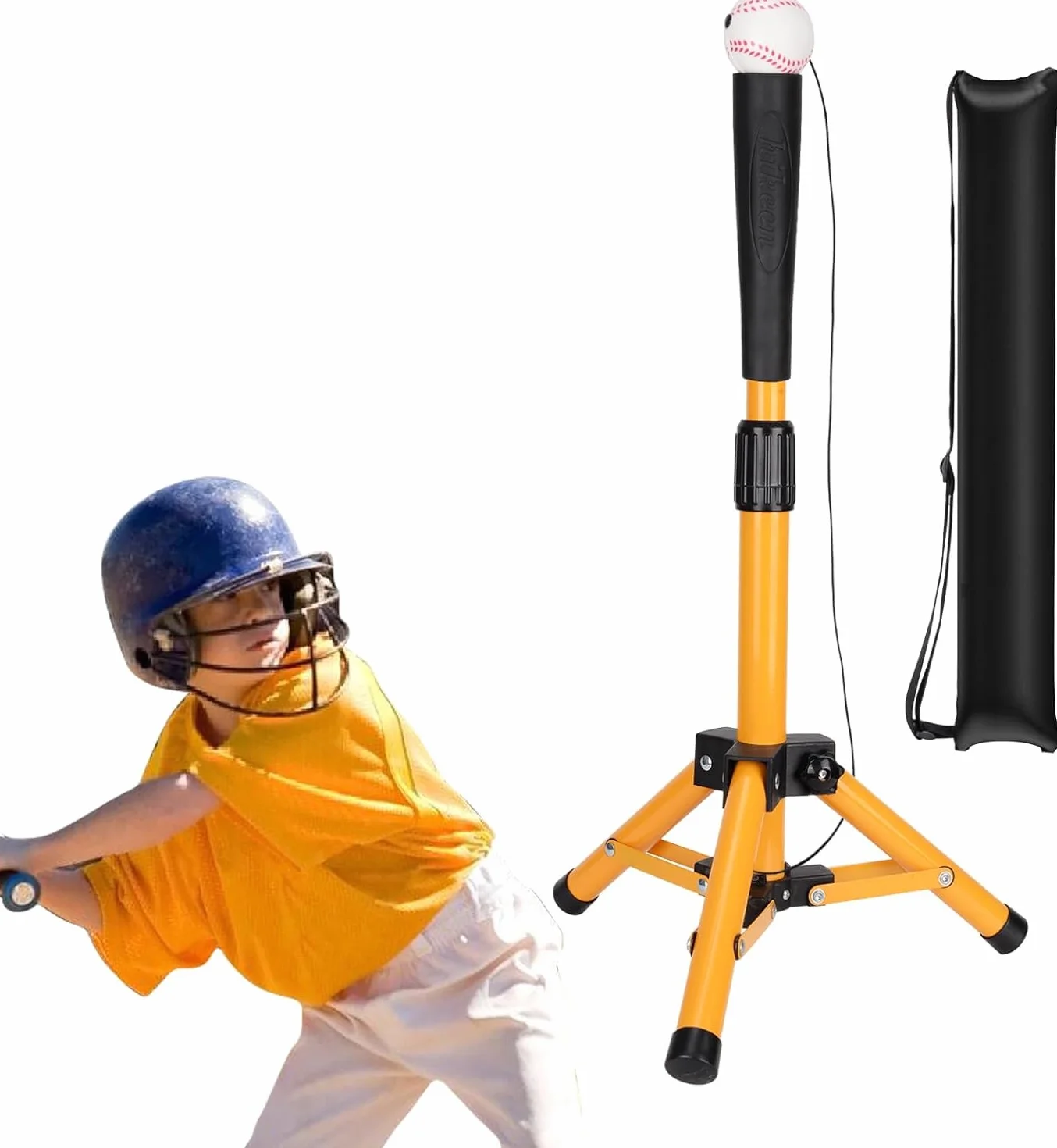 Hikeen Maglietta da Baseball per Bambini, Maglietta da Baseball, Maglietta da Allenamento per Softball e Baseball, Portatile, Altezza Facilmente Regolabile