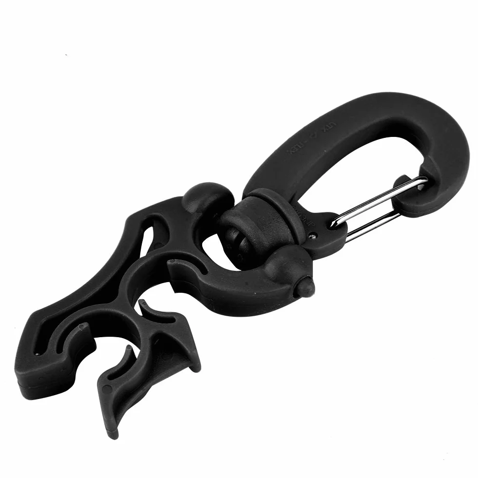 Gancio di Ritegno per Erogatore Portatubo per Immersione Subacquea Clip Sgancio Rapido Snorkeling