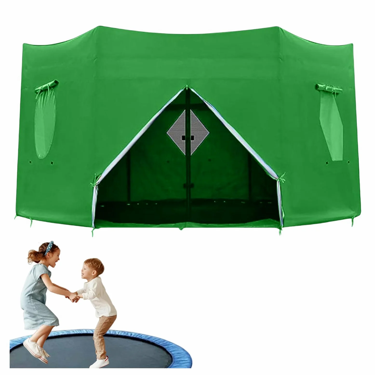 Tenda Telo Protettivo Copertura per Trampolino Elastico (183/244/306/366/427cm) Tenda di Protezione dalle Intemperie per Tappeti Elastici | Resistente ai Raggi UV, Parasole (Verde,8FT-6 2.44m)