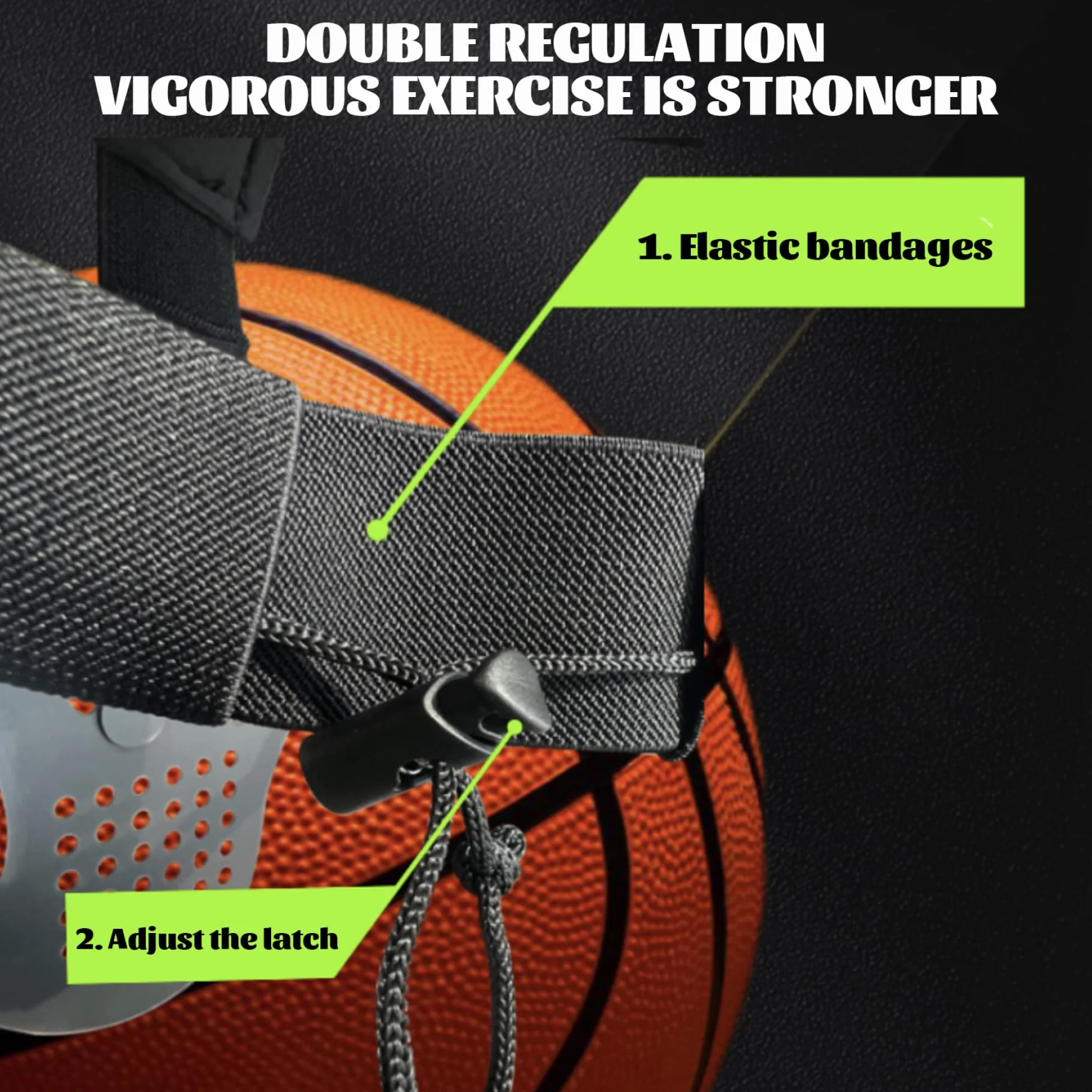 Mano in Faccia Maschera da Basket Regolabile Non Slip Leggera Traspirata per Allenamento