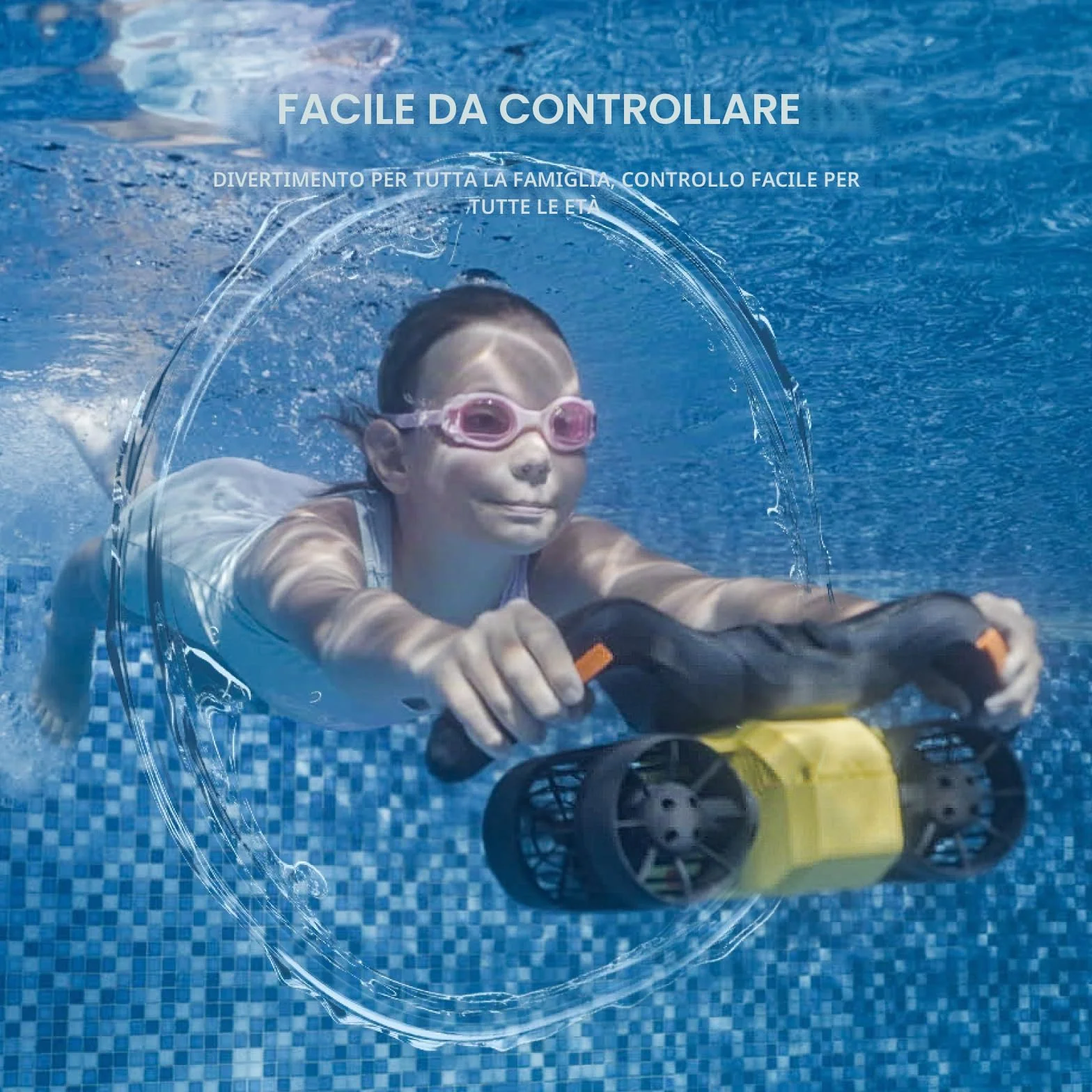 LEFEET C1 Scooter subacqueo a Doppio Motore IPX8 Impermeabile 30 m 60 min Batteria Supporto Action Camera Giallo