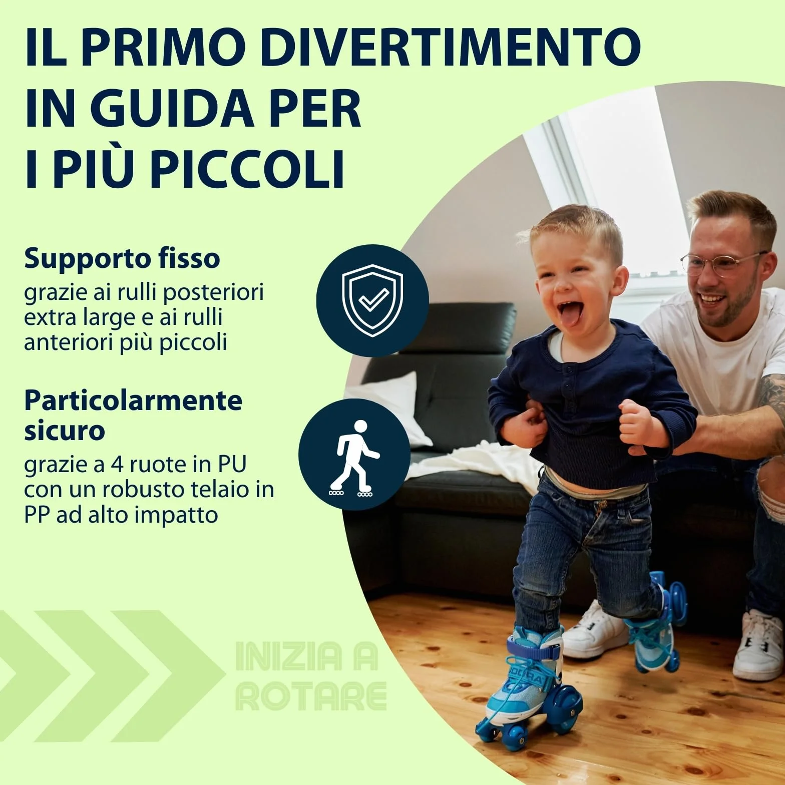 HUDORA Pattini a rotelle My First Quad in diverse misure e colori - pattini a rotelle di qualità per bambini fino a 20kg - pattini regolabili - sicuri e con rotelle grandi per iniziare
