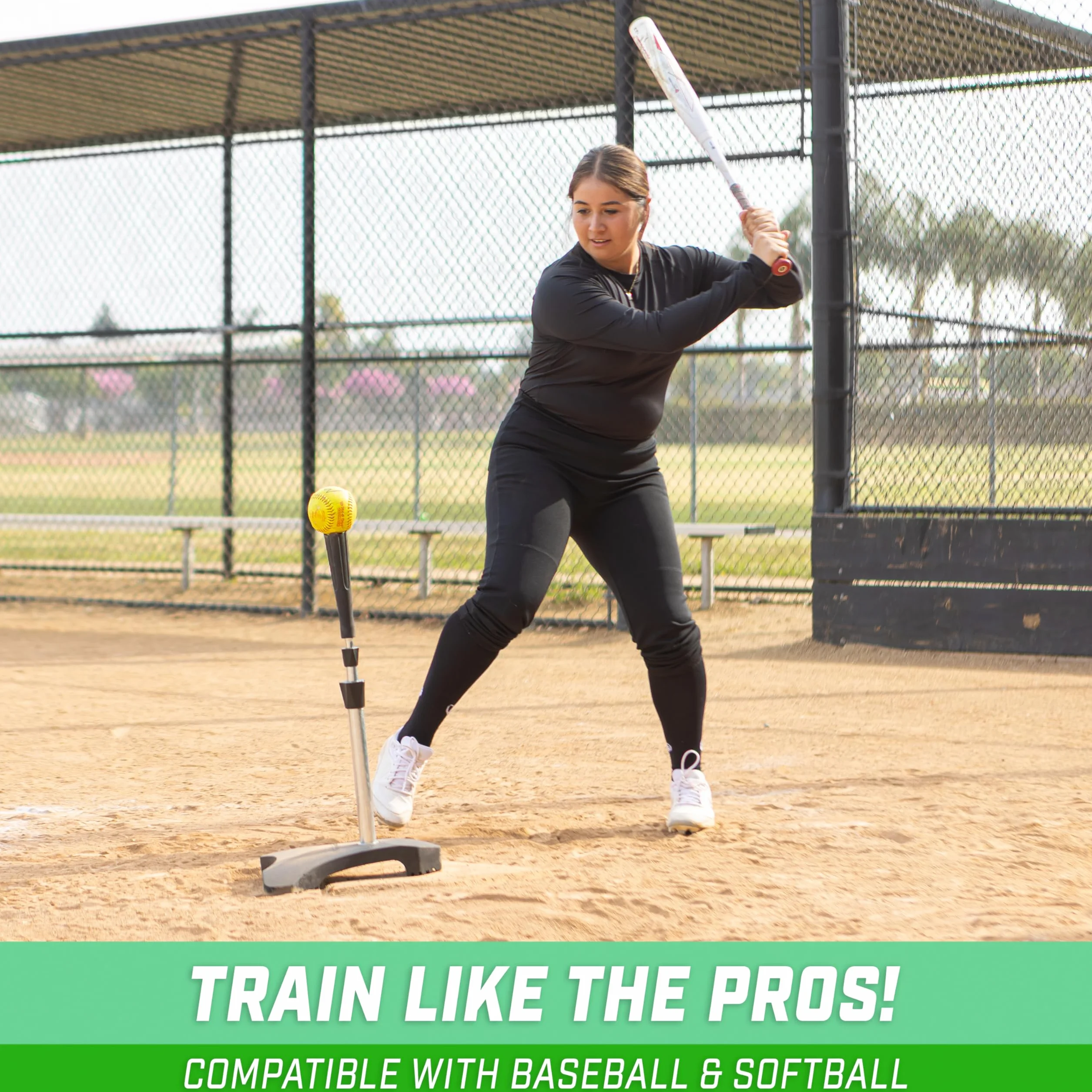 GoSports Tee da battuta baseball softball treppiede resistente altezza regolabile
