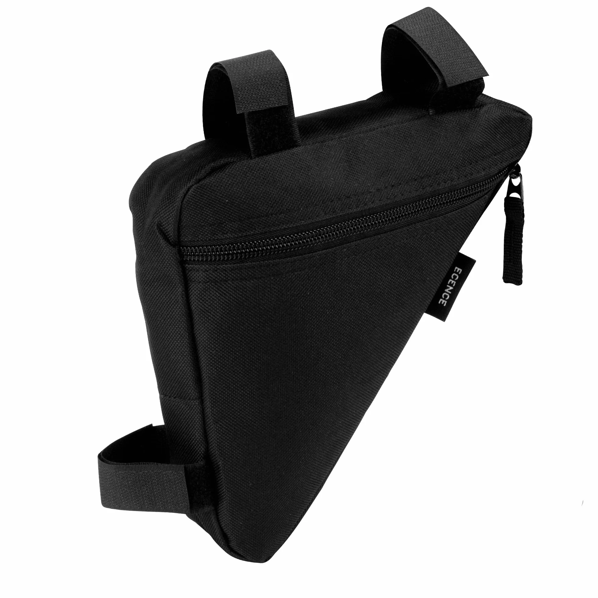 ECENCE Borsa per biciclette telaio impermeabile nera con chiusura a strappo