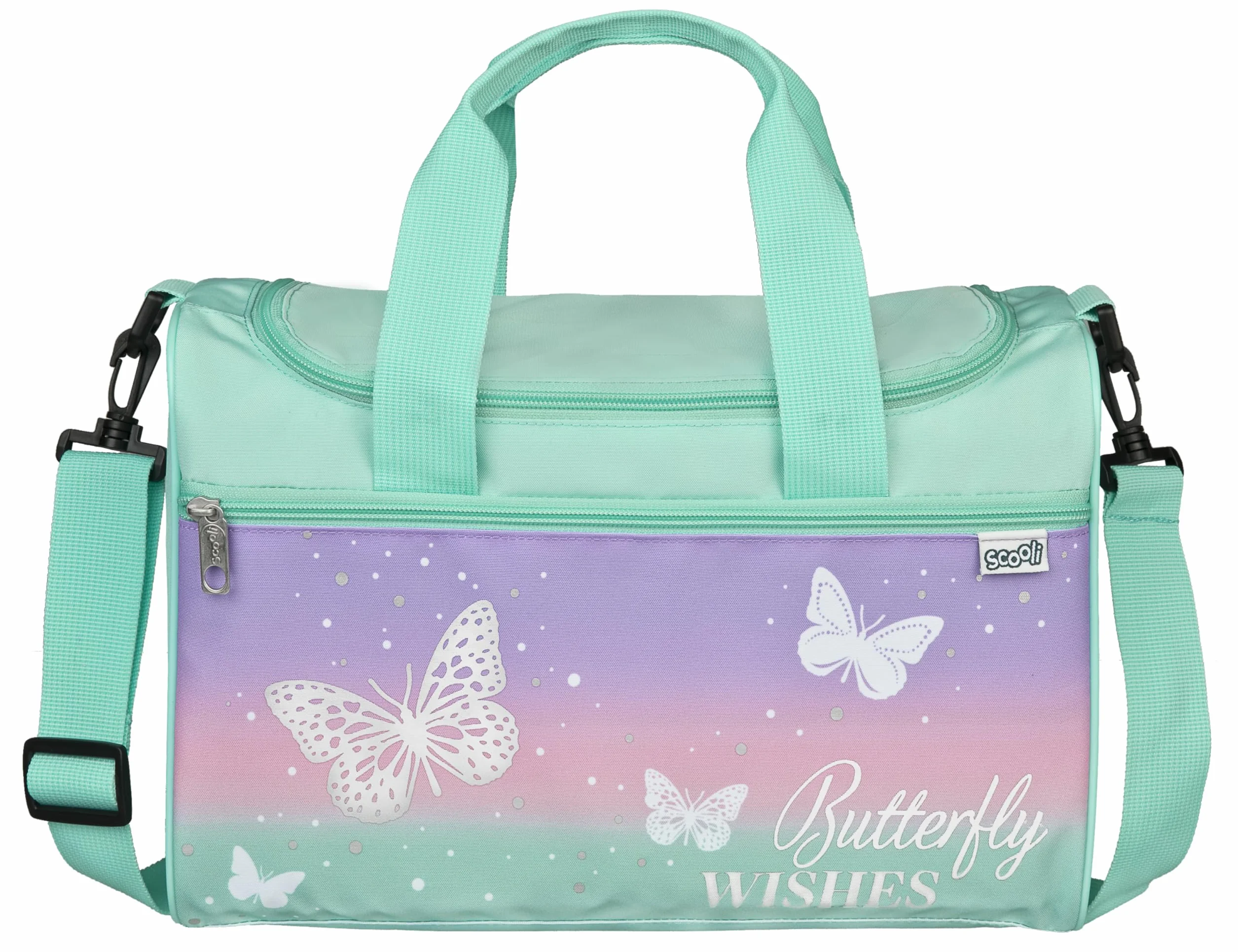 Scooli Borsa sportiva Butterfly Wishes bambini tracolla regolabile design farfalla robusto