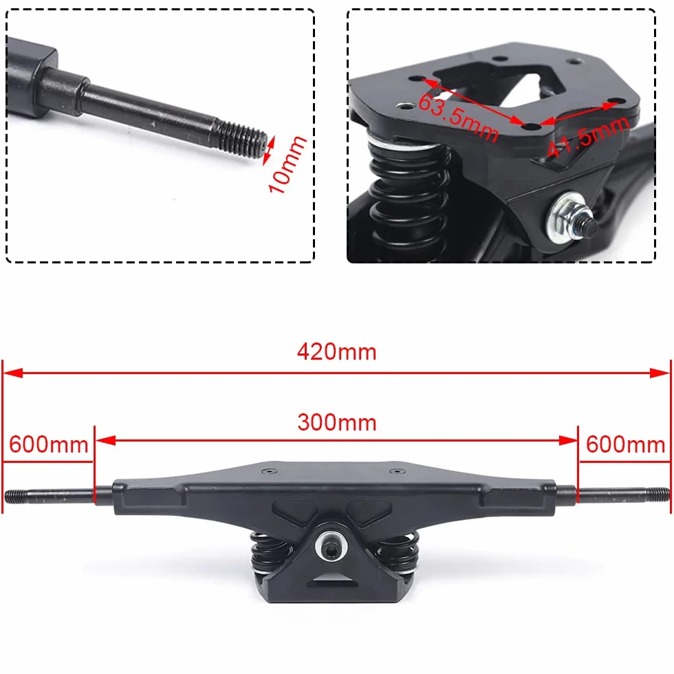8 Pollici Skate Wheel Truck Combo Set con Supporto per Ruote, Skateboard Mountain Board Longboard