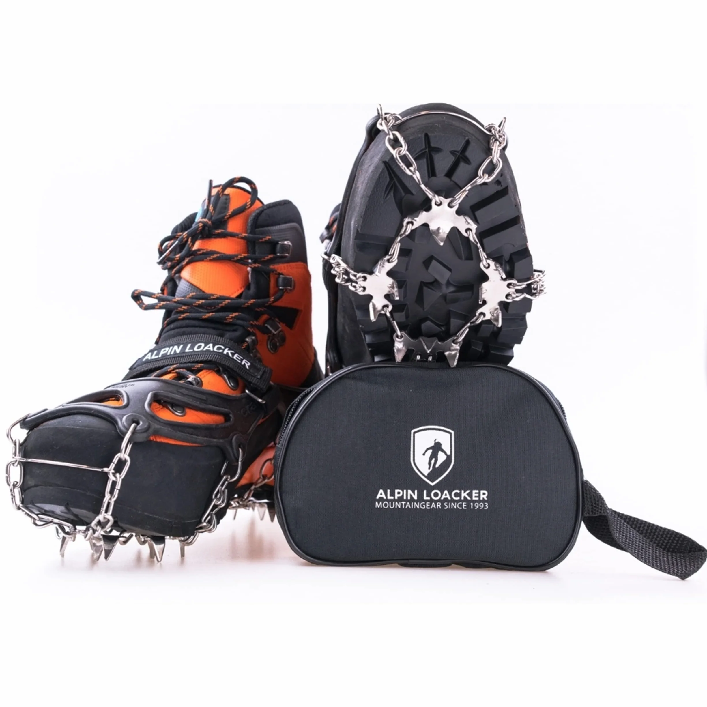 Alpin Loacker Chain PRO 18 Ramponcini per Scarponi Uomo e Donna, Ramponi da Neve per Escursioni e Trekking, M