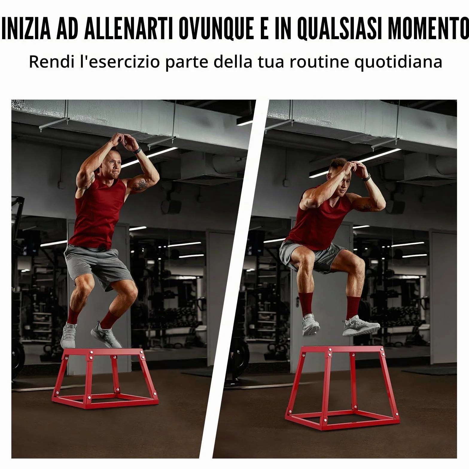 VEVOR Box Pliometrico 305mm Piattaforma Pliometrica Carico 227 kg Jump Box Allenamento Fitness Crossfit