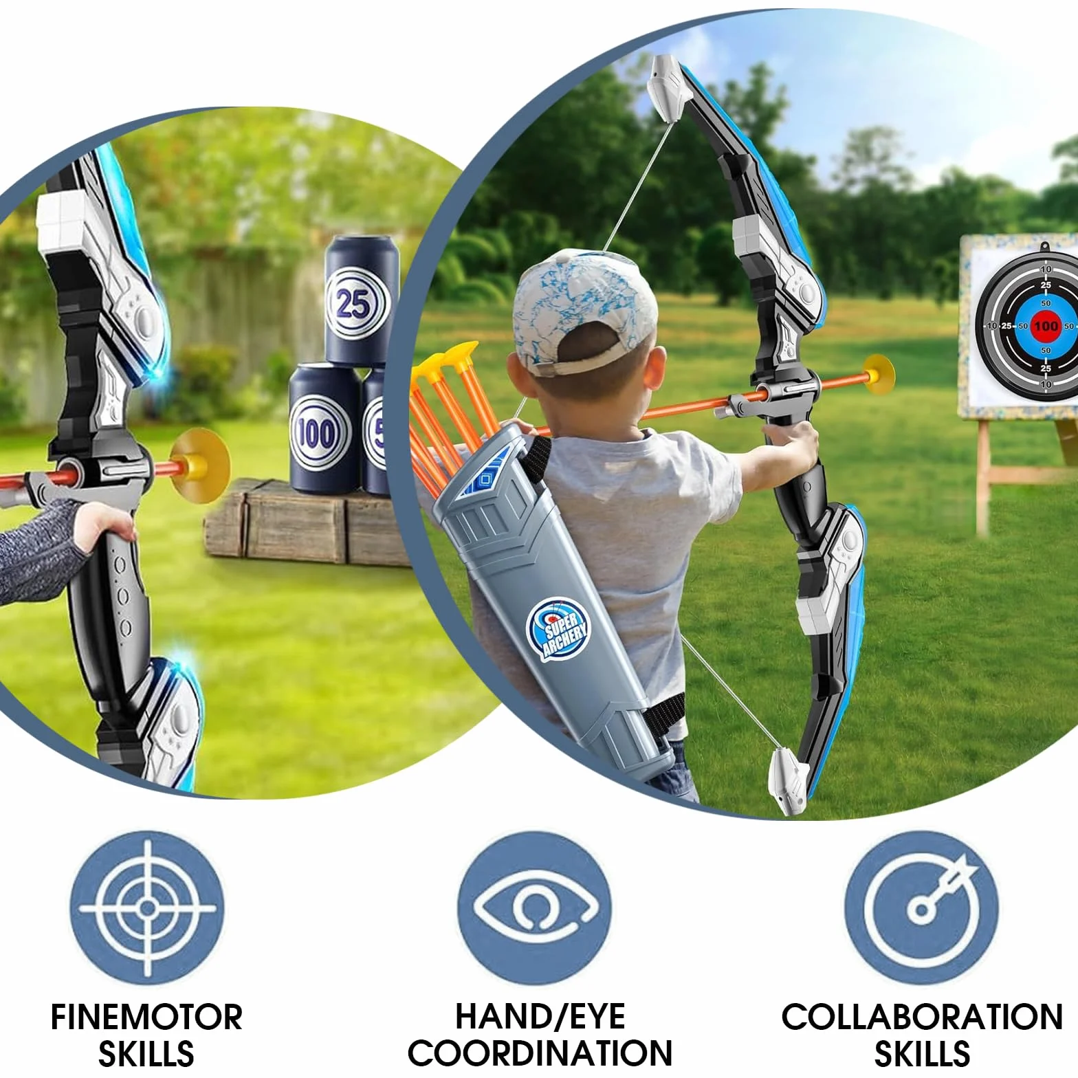 Set Arco e Frecce Tiro con l'Arco Giochi Sportivi All'Aperto Regali