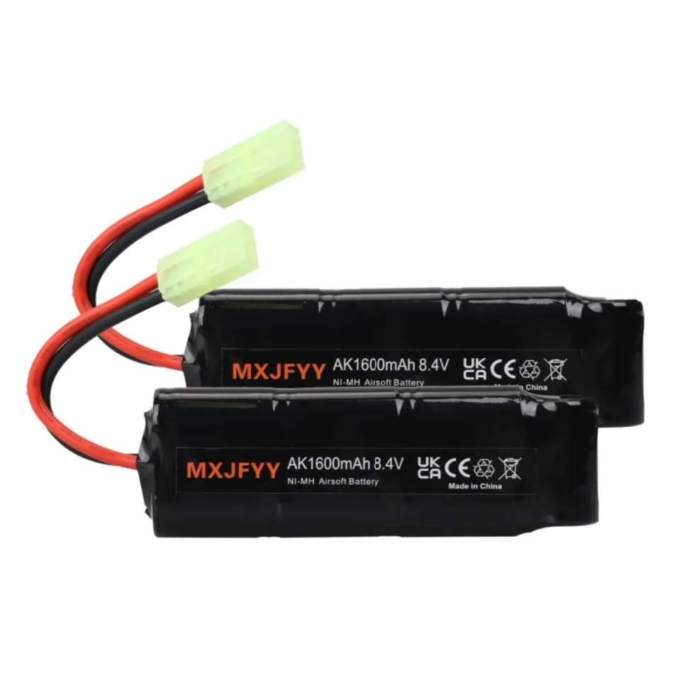 Batteria ricaricabile Airsoft 8.4V 1600mAh NiMH 7S per MP5 Scar M249