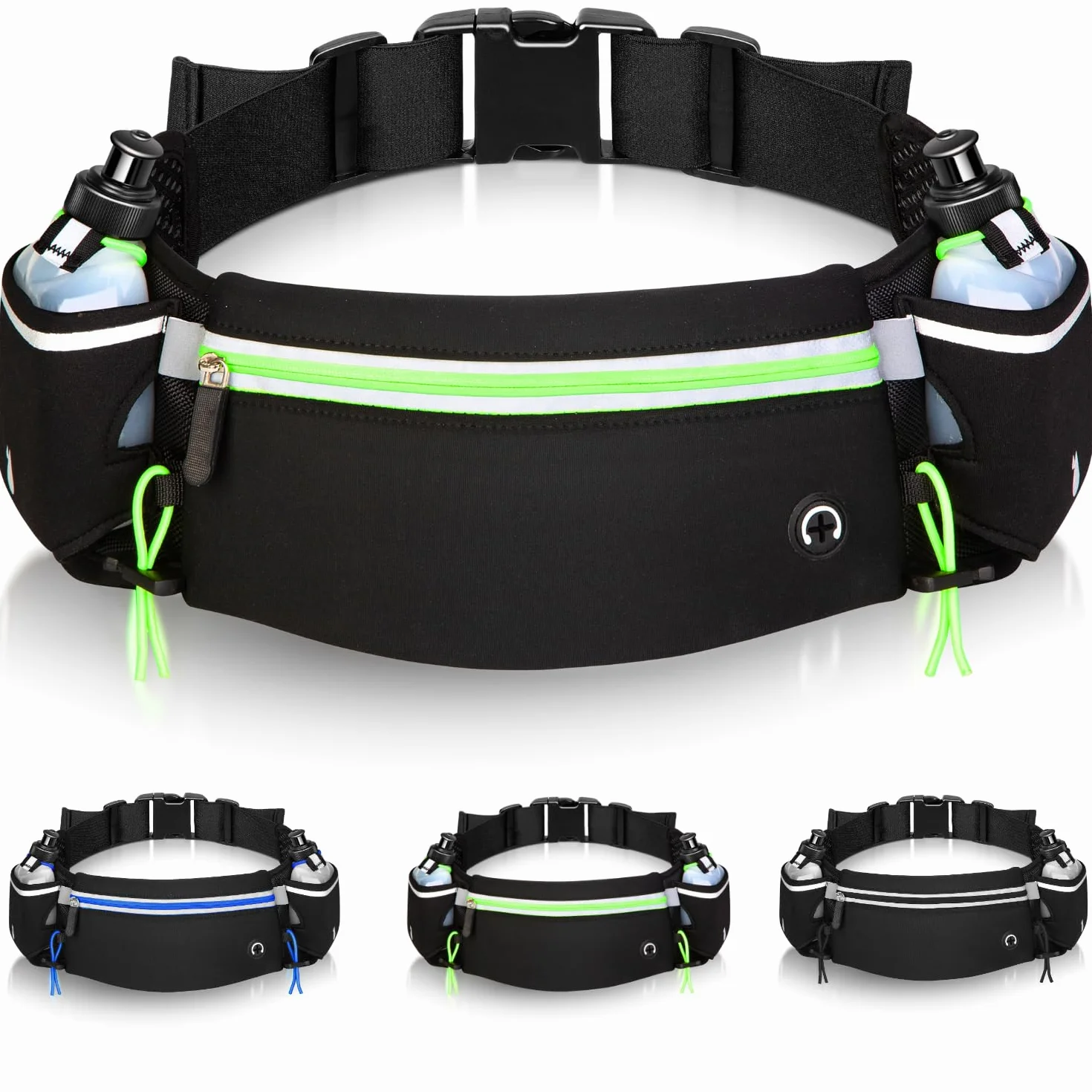 Porta Acqua Running Verde Cintura Trail Running Marsupio con Portaborraccia 175 ml +2 Borracce Incluse