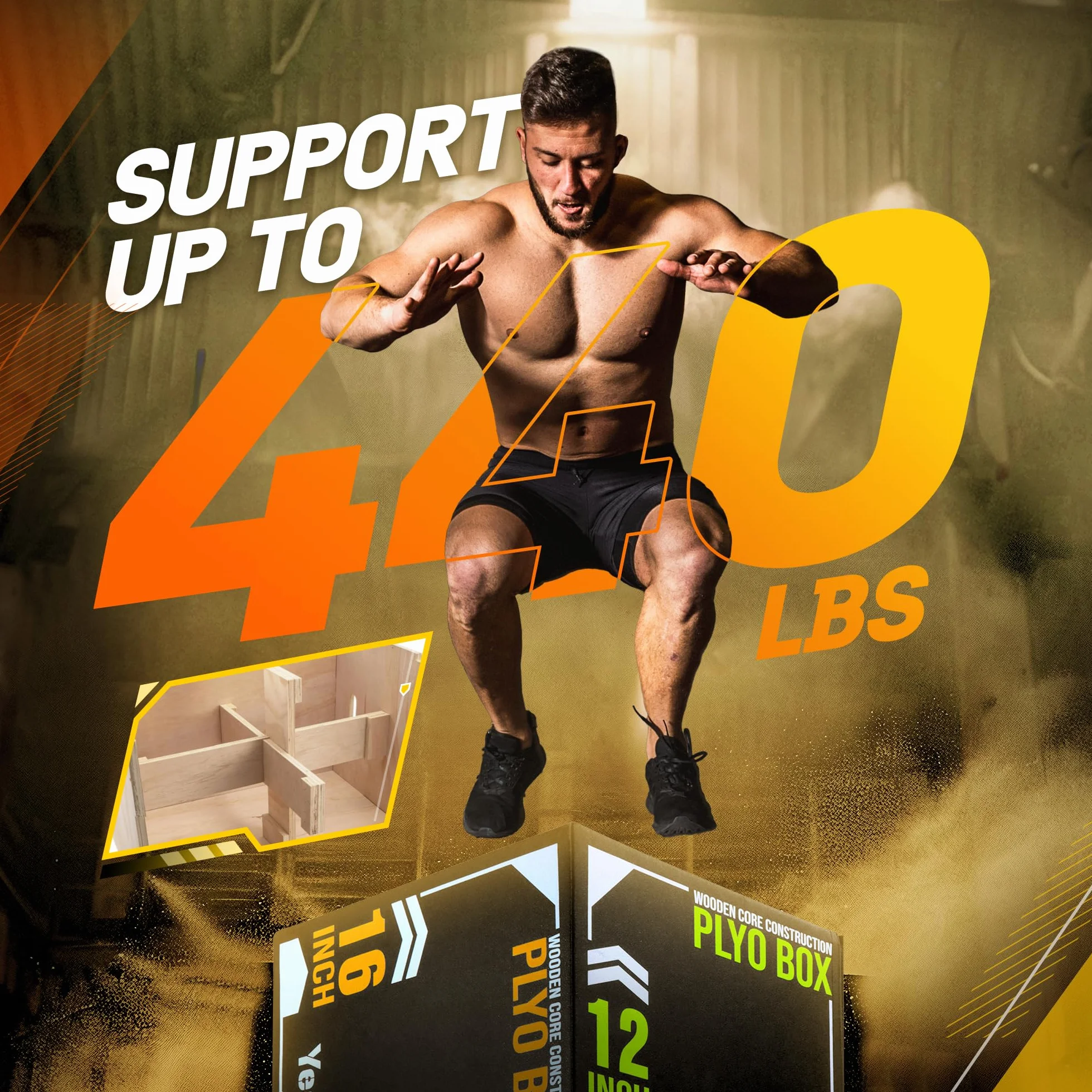 Yes4All 3 in 1 Soft Plyo Box con Anima in Legno, Scatola Pliometrica in Schiuma per Esercizi MMA