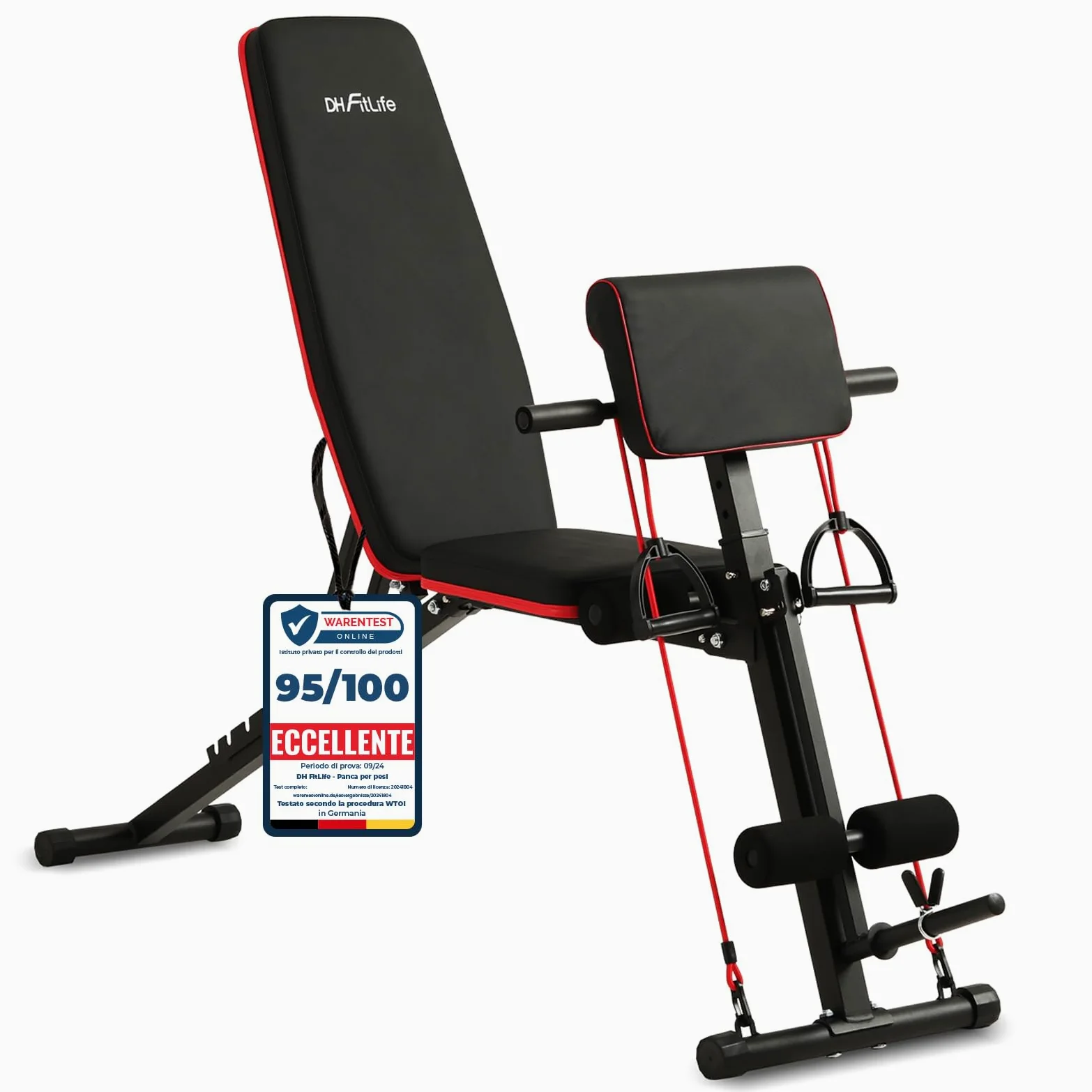 DH FitLife Panca Pesi pieghevole regolabile, panca inclinabile e panca piana, allenamento lombare e addominali, Panca da allenamento multifunzionale per fitness e allenamento della forza