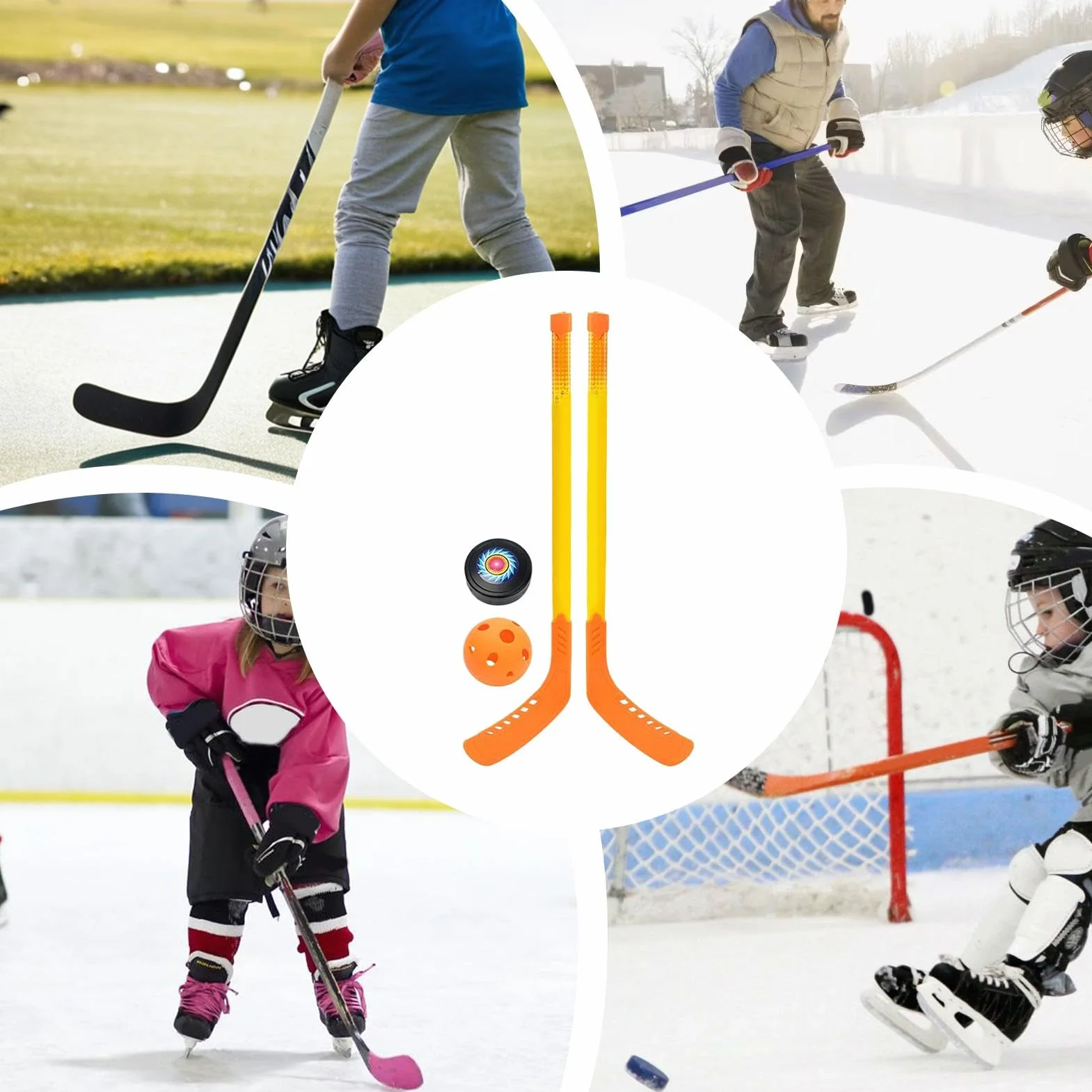Bastoni da hockey per interni - Set di mazze da hockey leggeri per bambini principianti
