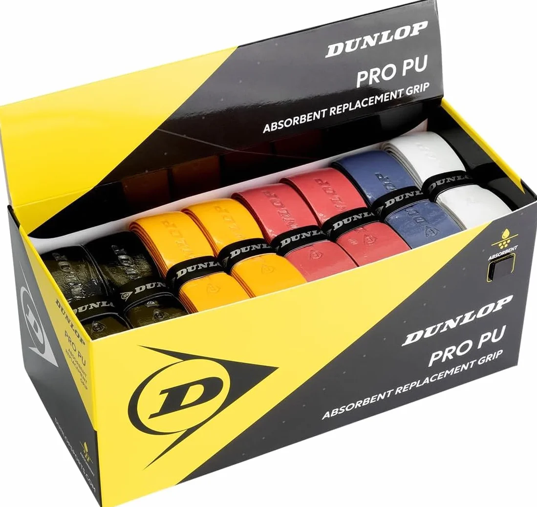 Dunlop PRO PU Squash Impugnatura di Ricambio Multicolore 24 Pezzi