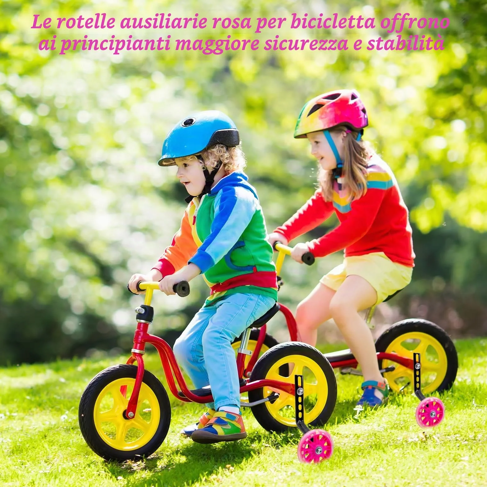 Ruote di Allenamento Bicicletta per Bambini, Universali Regolabili Ausiliarie per Bici 12-20 Pollice