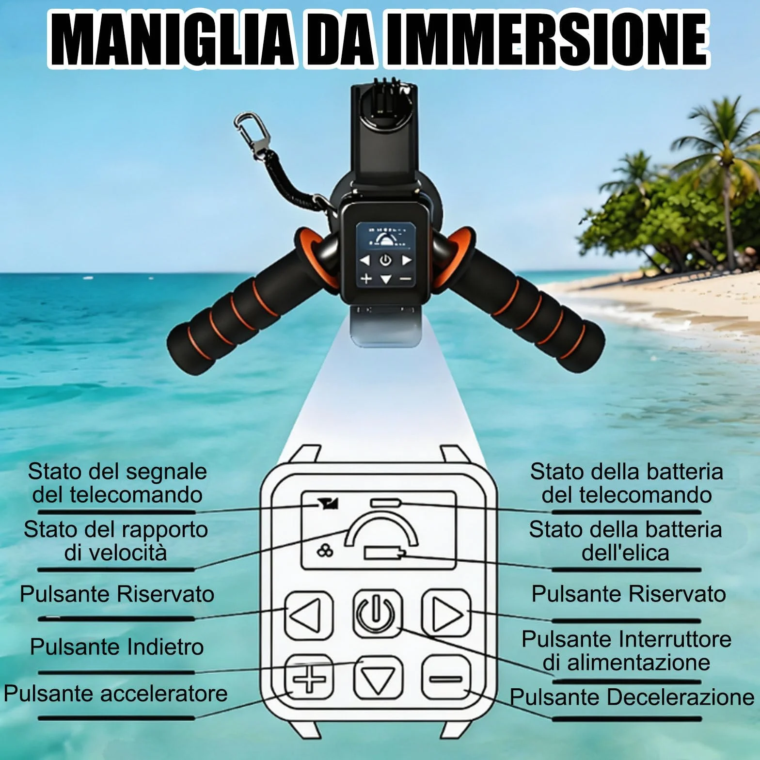 Jetski Elettrica Subacquea 700W 11km/h 9 Velocità Brushless con Motore Gonfiabile