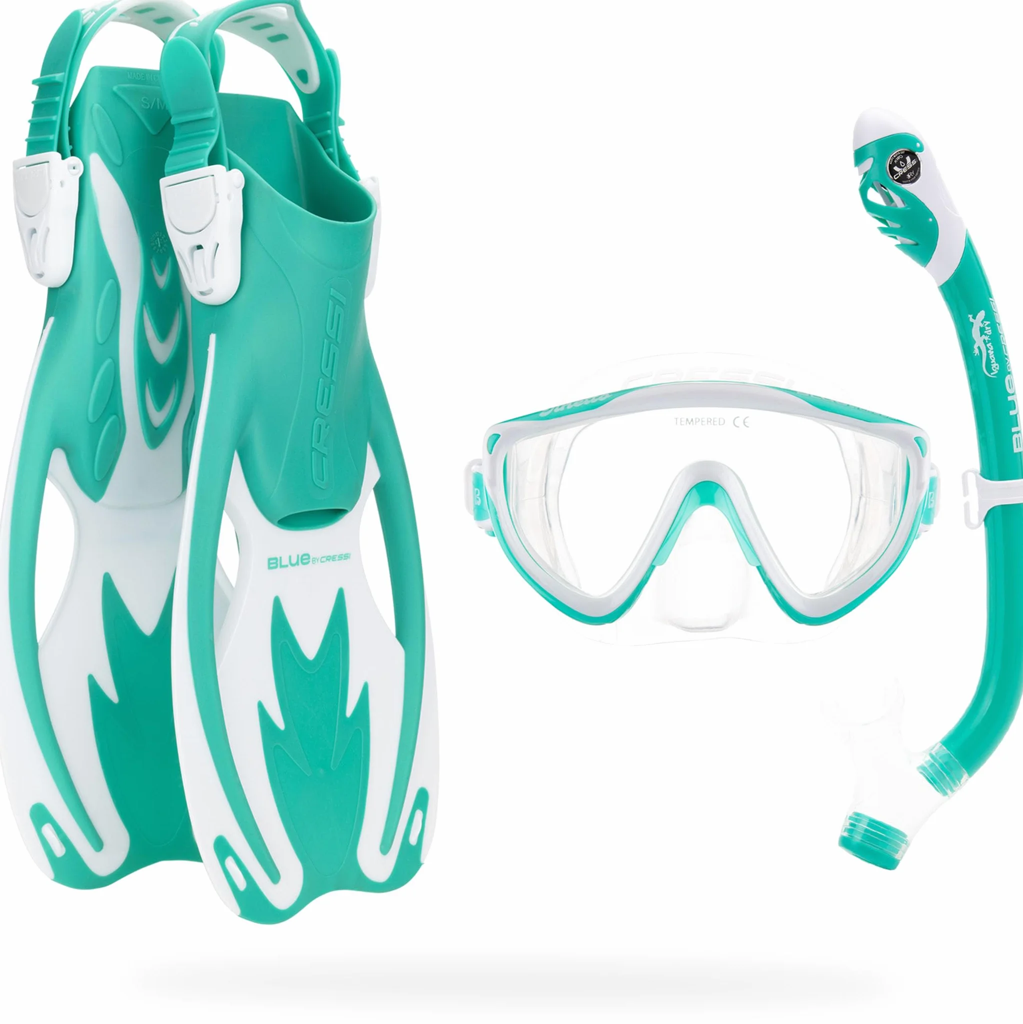 CRESSI Tinetto Rocks Dry Set Snorkeling Pinne Maschera Snorkel Junior