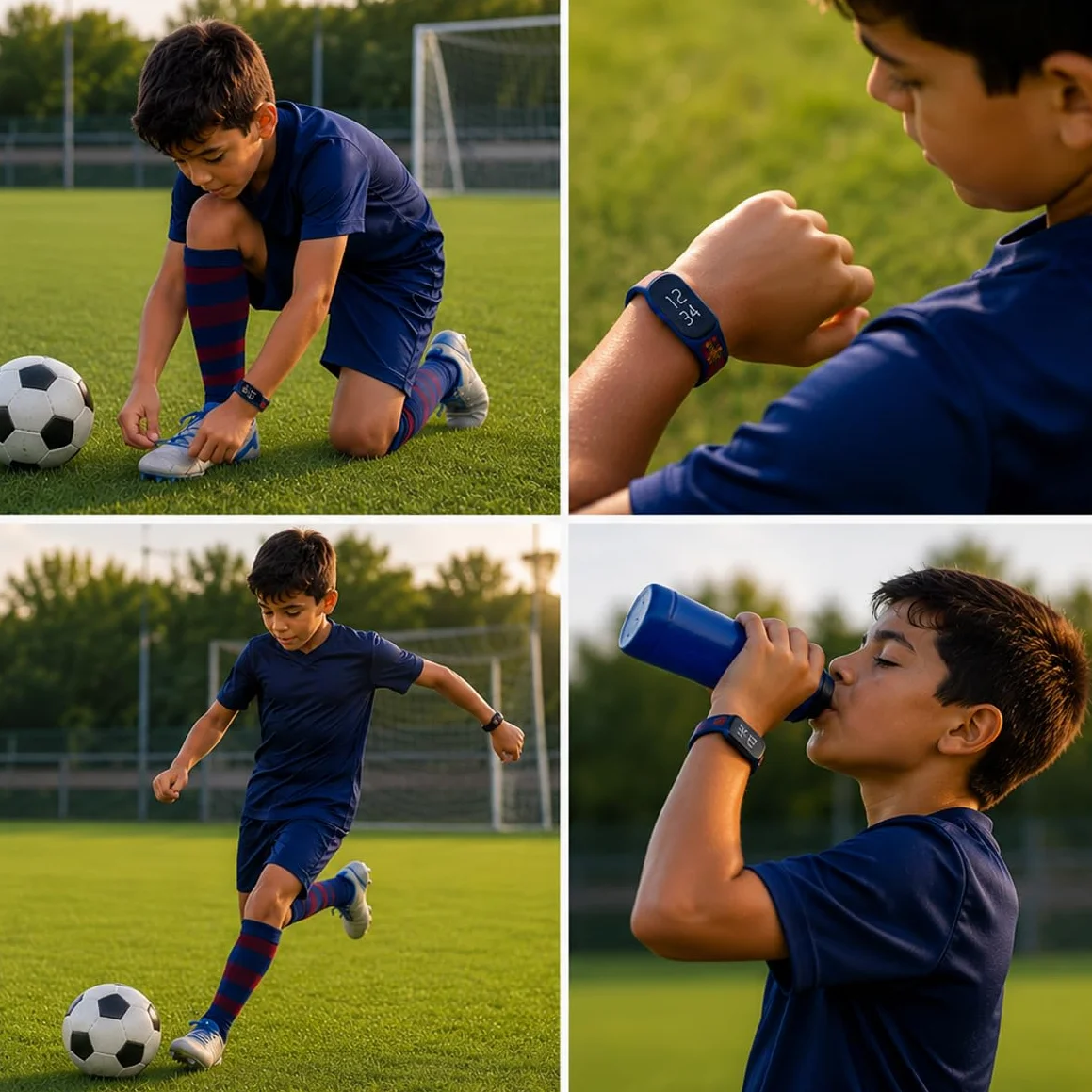 FIT & FUN Orologio Digitale FC Barcellona Ufficiale - Resistente all'Acqua con Calendario