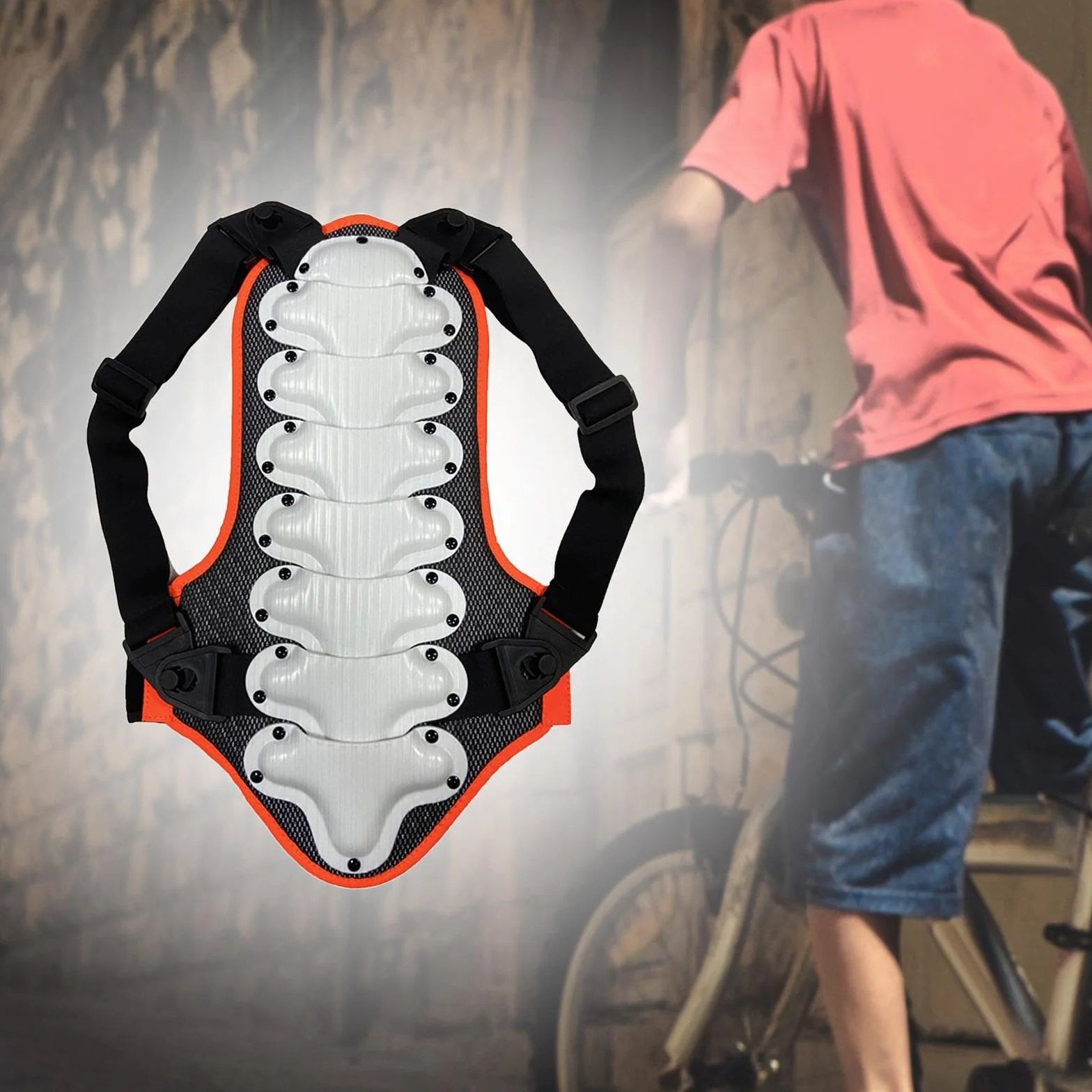 Paraschiena per bambini, per motocross, per equitazione, discesa, S, colore: bianco