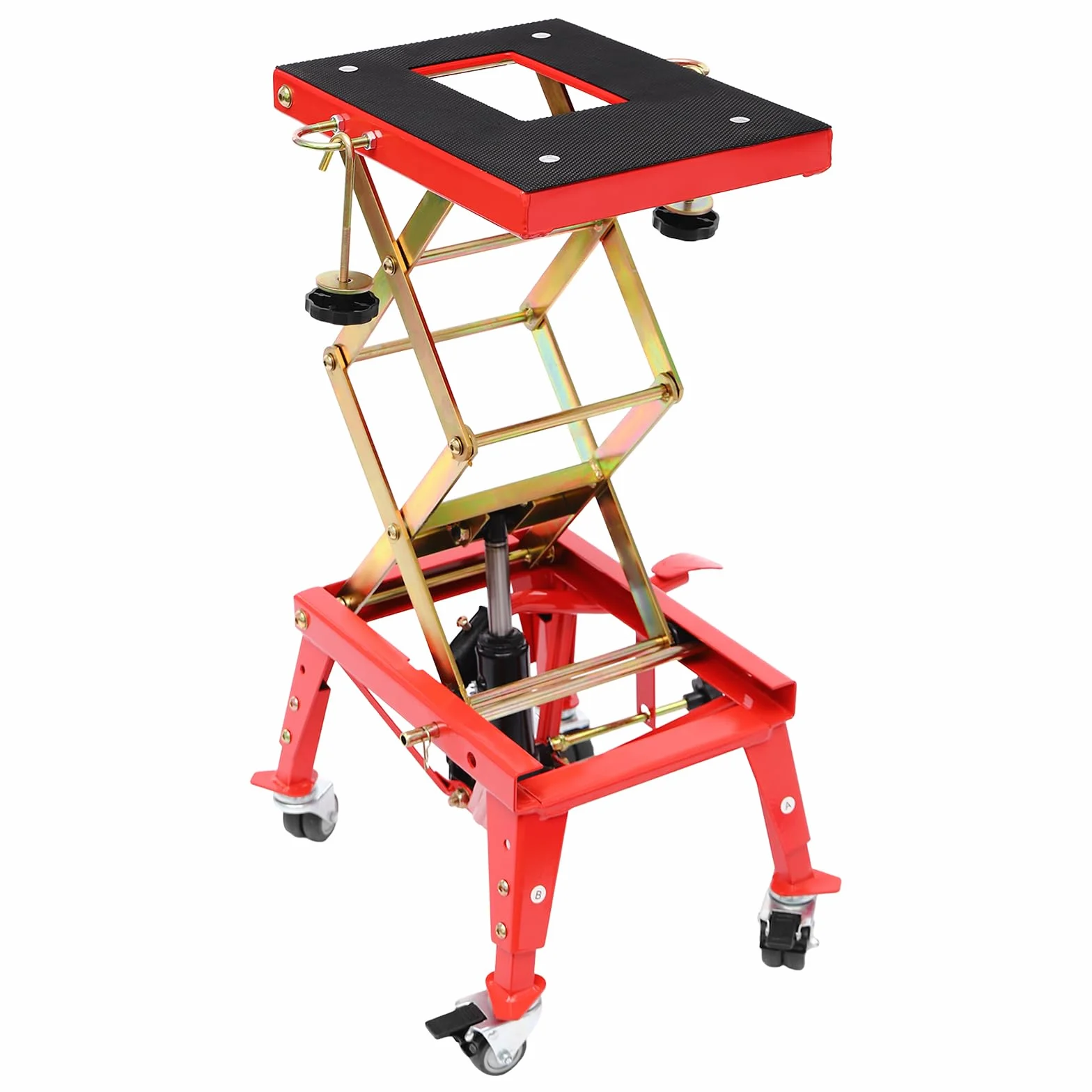 Sollevatore idraulico per moto, sollevatore a forbice, altezza regolabile, 305 – 800 mm, ruote fino a 160 kg, per officine, ATV Quads