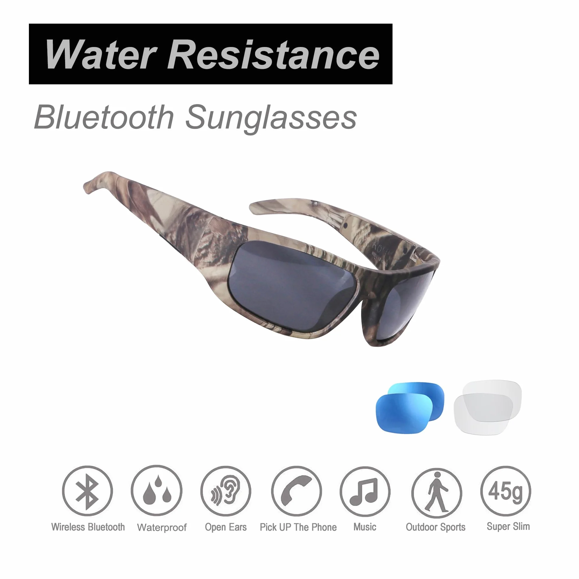 OhO sunshine Occhiali da sole audio wireless con lenti polarizzate UV400 unisex
