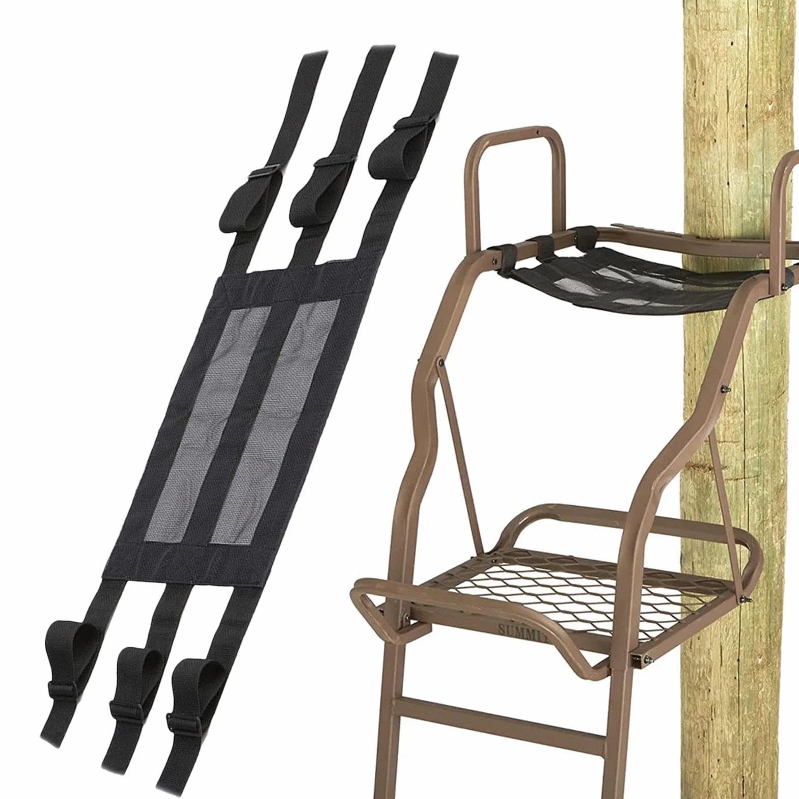 Sedile da arrampicata regolabile con supporto per albero – Fibbie autobloccanti