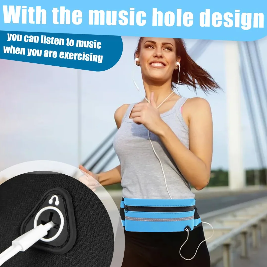 Marsupio Running Impermeabile 2 Pezzi, Cintura Elastica per Uomo e Donna, Escursioni e Fitness