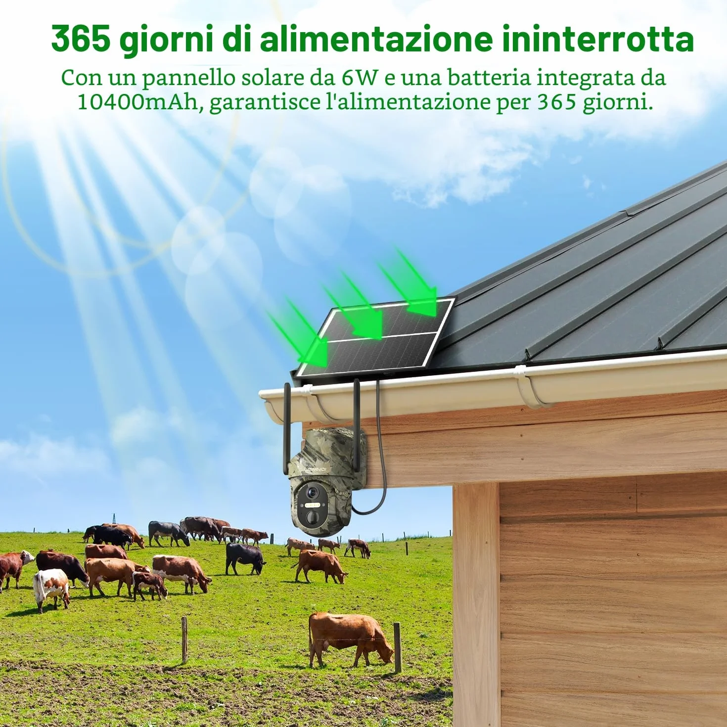 LEMNOI Fotocamera da Caccia 4G Fototrappola Solare 2K PTZ Esterna con Pannello Solare, Visione Notturna a Colori, Rilevamento PIR
