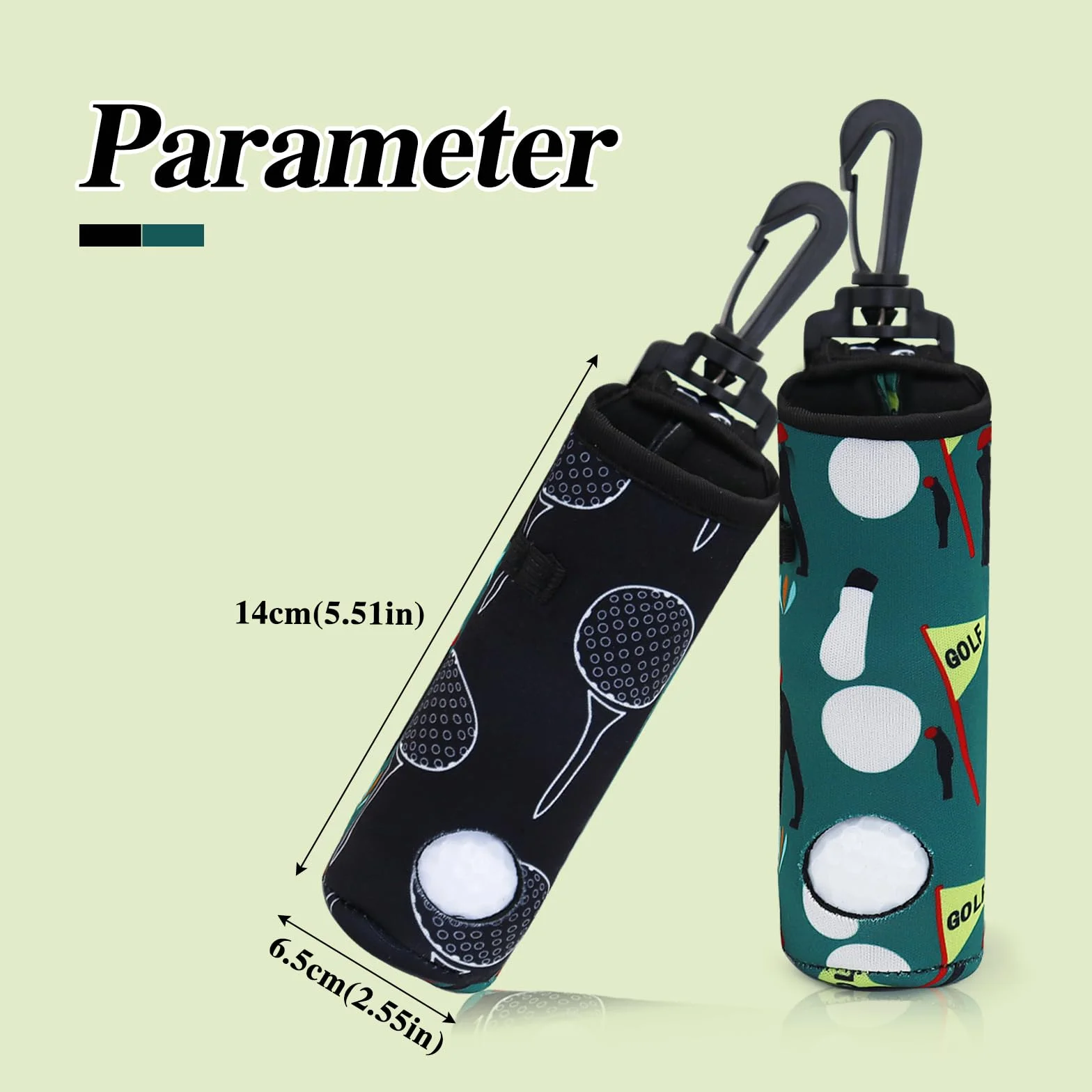 AfitLulu Borsa da golf impermeabile leggera con fibbia a clip per 3 palline