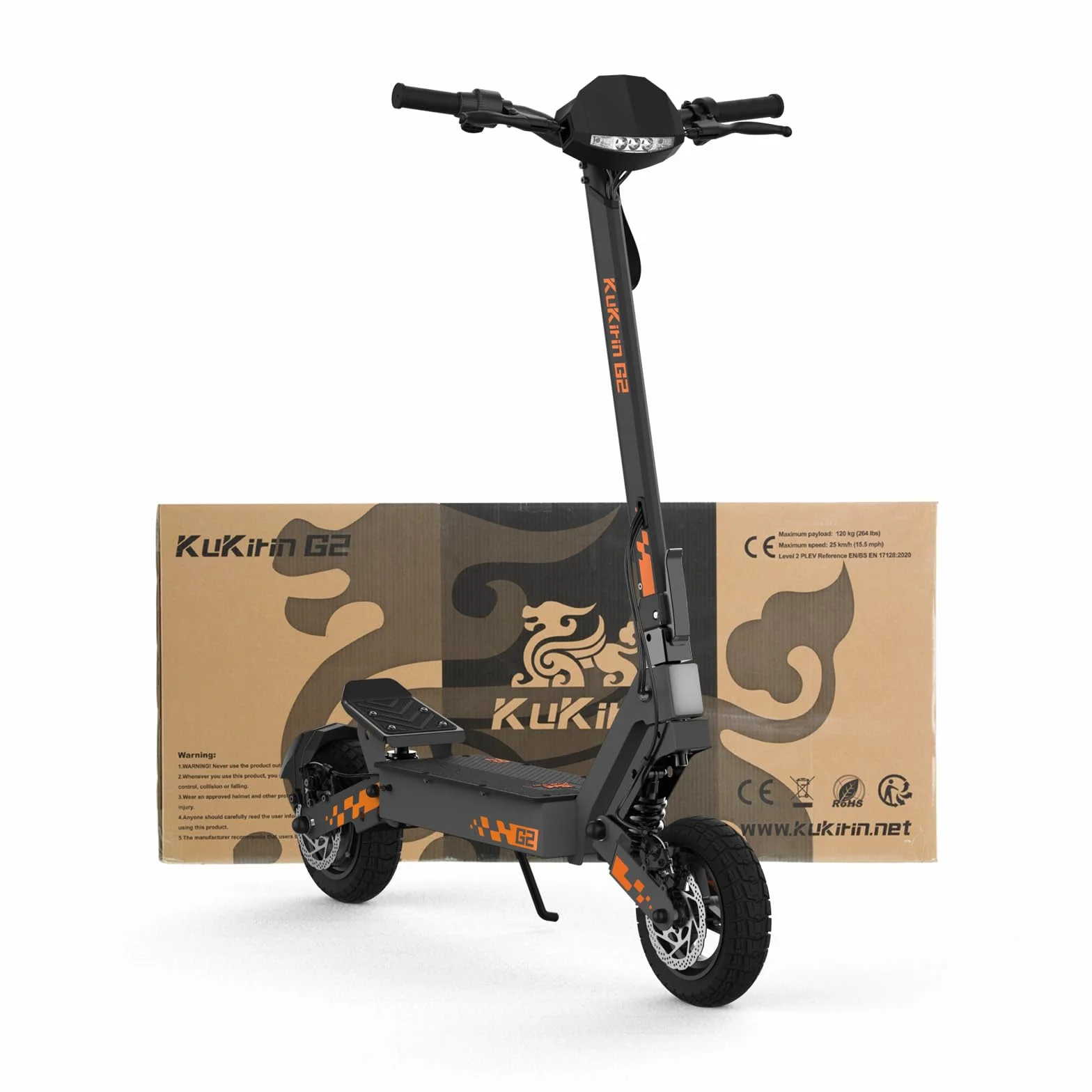 KuKirin G2 Monopattino Elettrico Adulto Pieghevole 48V 15.6Ah 55 km Pneumatici Tubeless 10 Pollici Doppia Sospensione