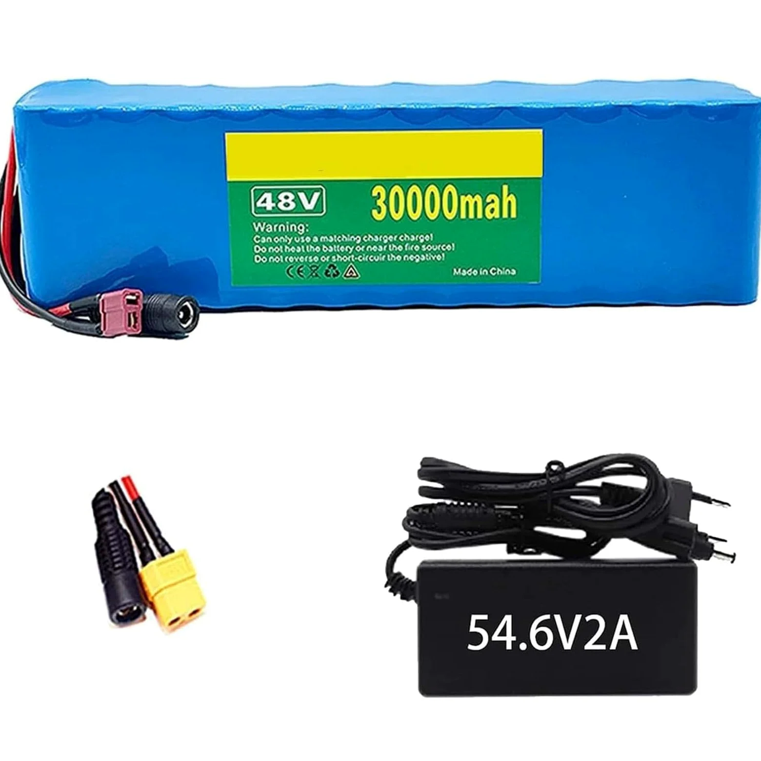 48V 30Ah Ebike Batteria per 1000W 750W 500W Bicicletta Elettrica Scooter Motore, E-Bike Batteria agli ioni Litio, Lectric Bike Battery Pack con 54.6V 2A Caricabatterie XT60