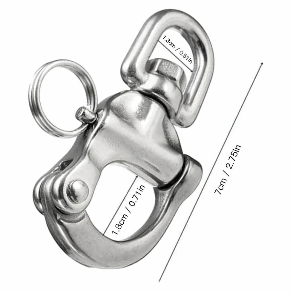 Moschettone a sgancio rapido in acciaio inox 316 70 mm per barca e vela