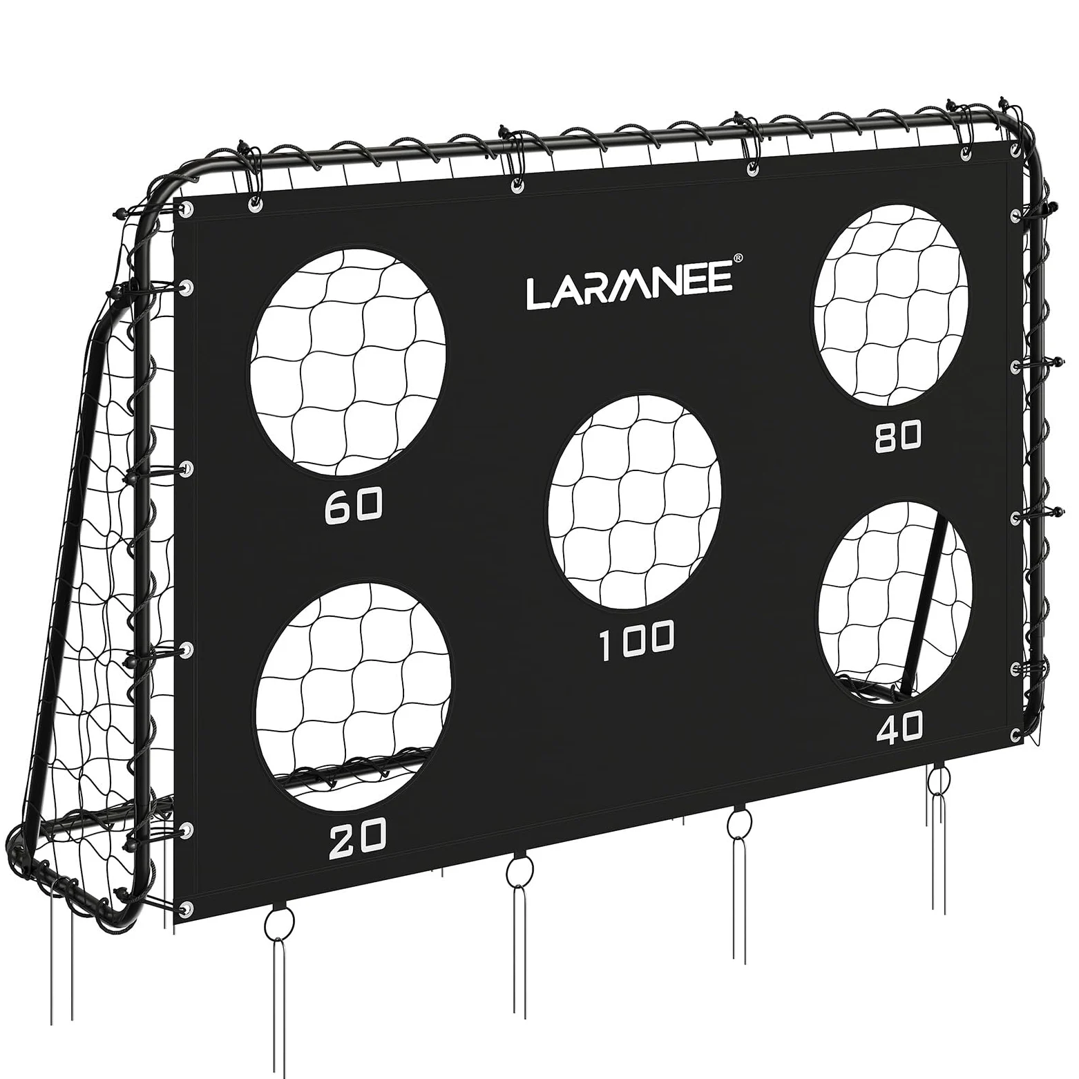 LARMNEE Porta da Calcio 180 cm con Parete Bersaglio, per Bambini e Adulti, per Allenamenti e Svago all'Aperto, Resistente alle Intemperie. Bersaglio Rimovibile con 5 Fori,