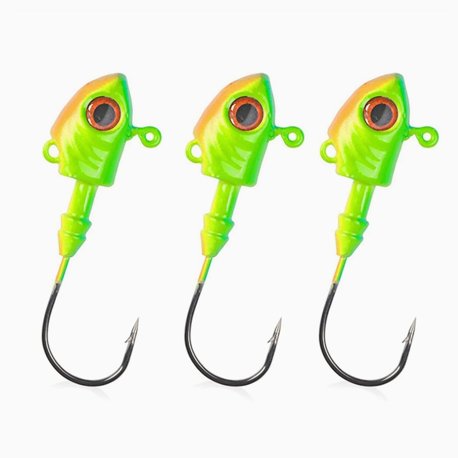 Amo da pesca 3 pz/4 pezzi amo da pesca 7 g 10 g 14 g 20 g 28 g testa di pesce ami spinato occhi 3D occhi salata spigola pesce gancio circolare (colore: 3 pezzi 20 g)
