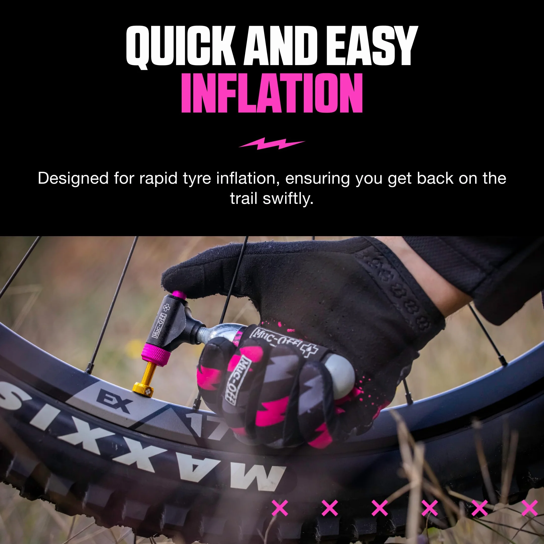 Muc Off Co2 Inflator Kit MTB 2x 25g Co2 Kartusche Neoprenhülle
