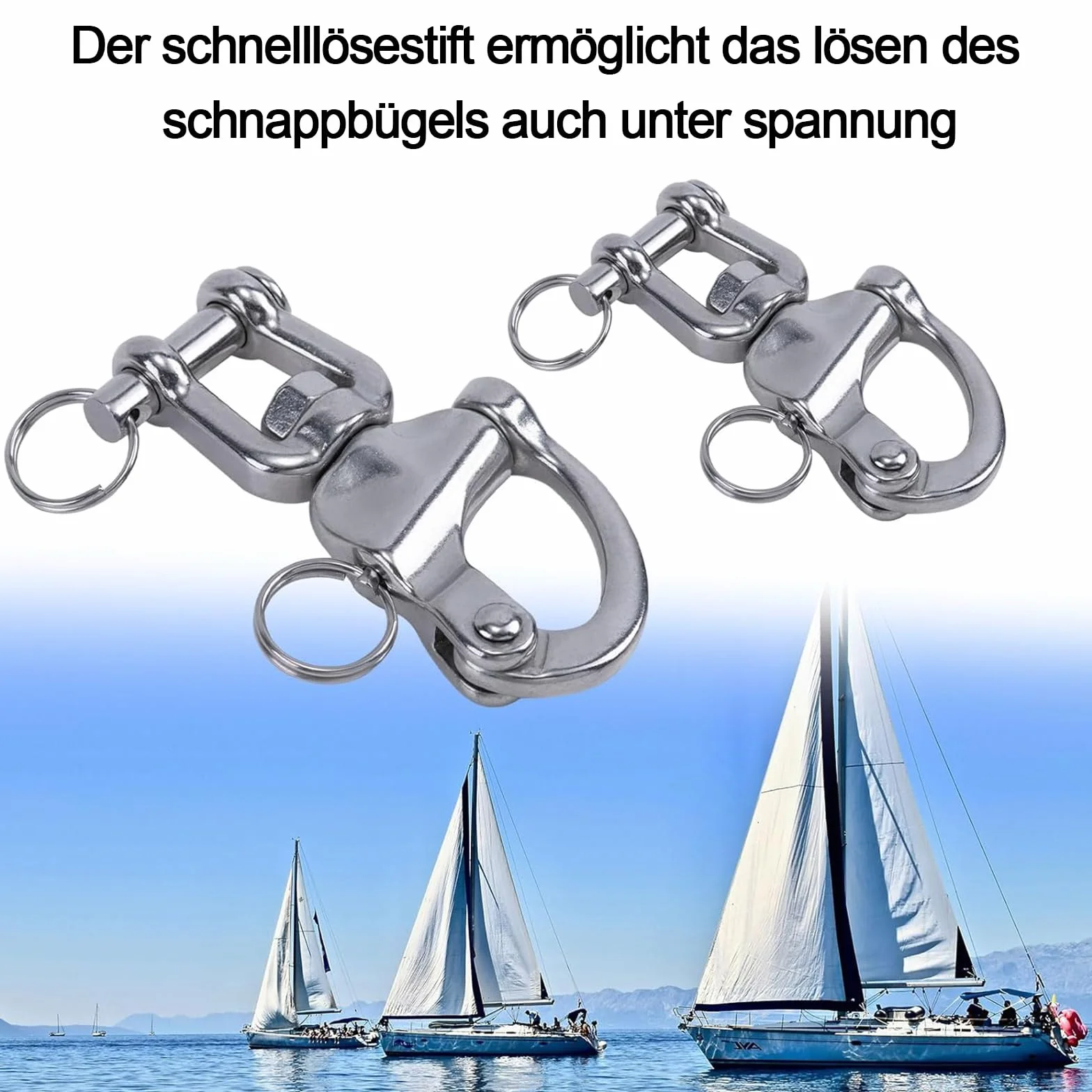 Ganci antipanico per grilli in acciaio inox 70 mm per barche a vela