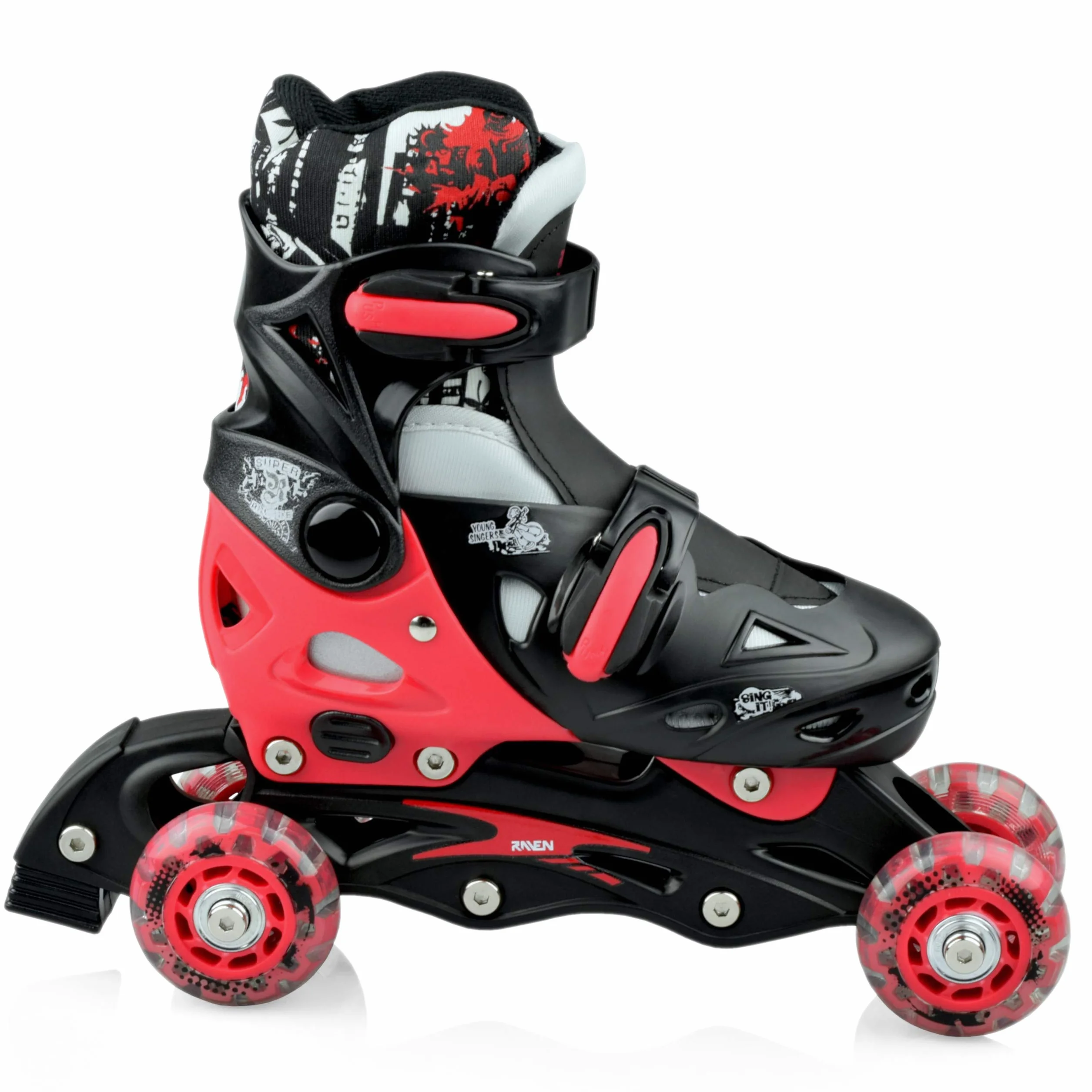 RAVEN 3in1 Inline Skates Pattini in linea Triskates regolabili per bambini