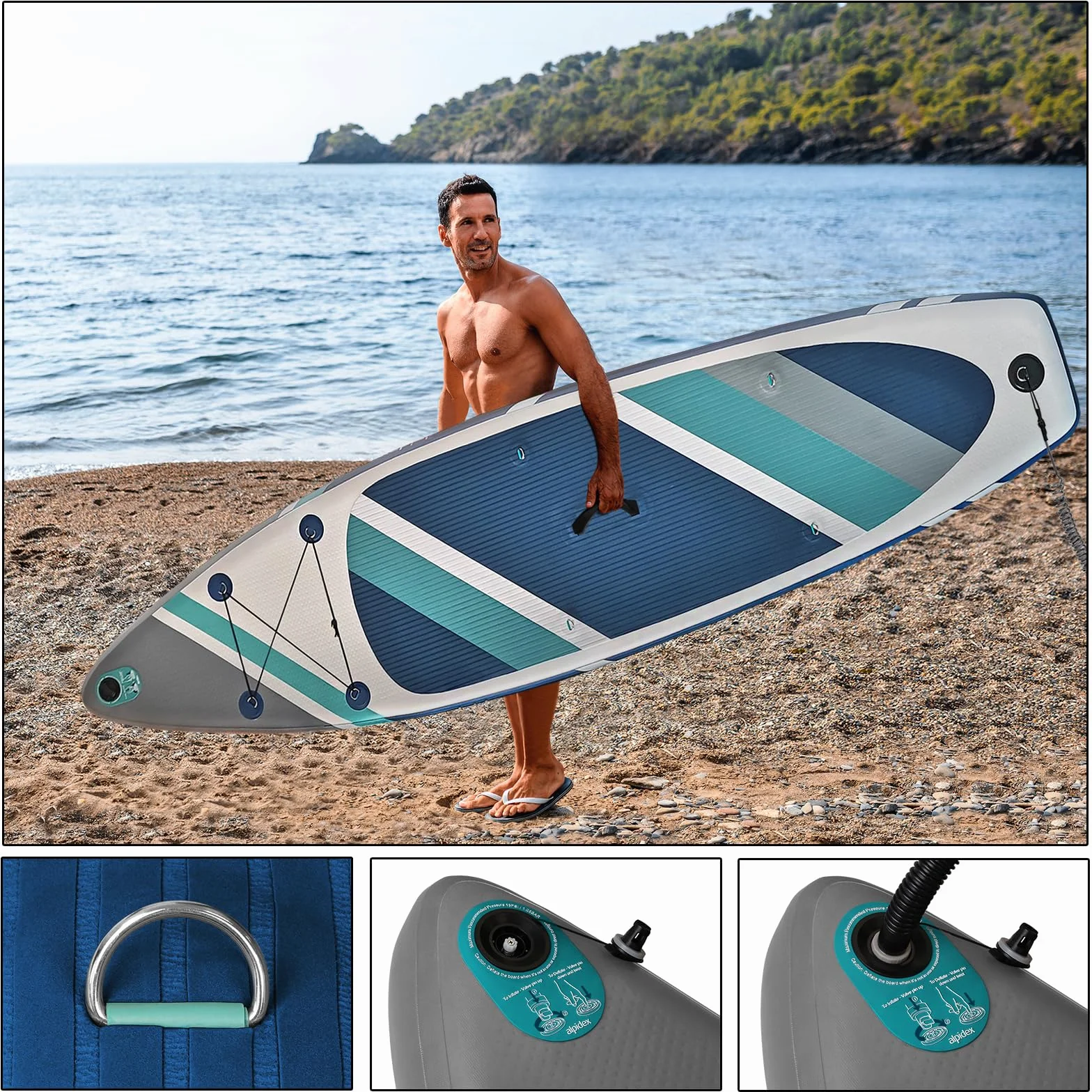 ALPIDEX Stand Up Paddle Gonfiabile 320 x 76 x 15 cm ISUP Portata Massima 200 kg Tavola SUP Leggero Stabile Set Completo
