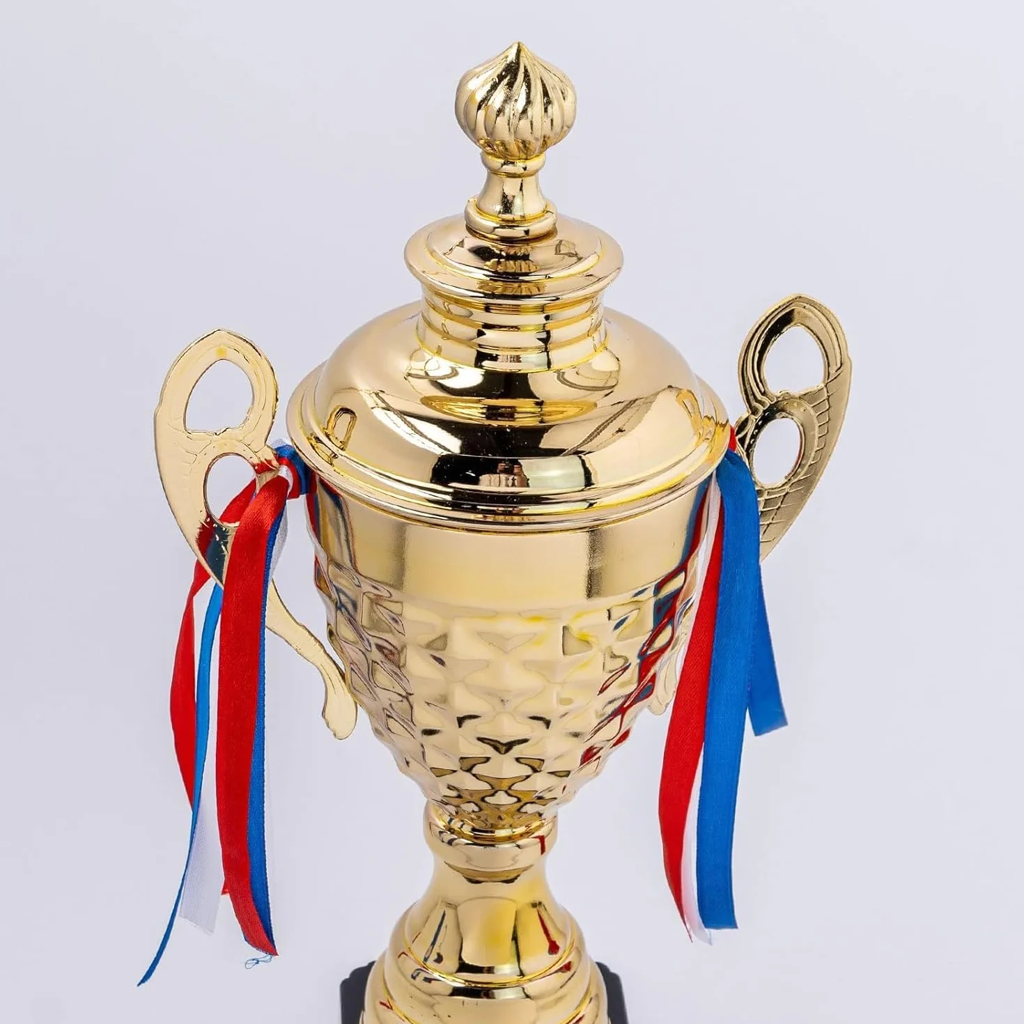 Malloom Coppa d'oro grande con coperchio 35 cm, trofeo vincitore per sport, tornei