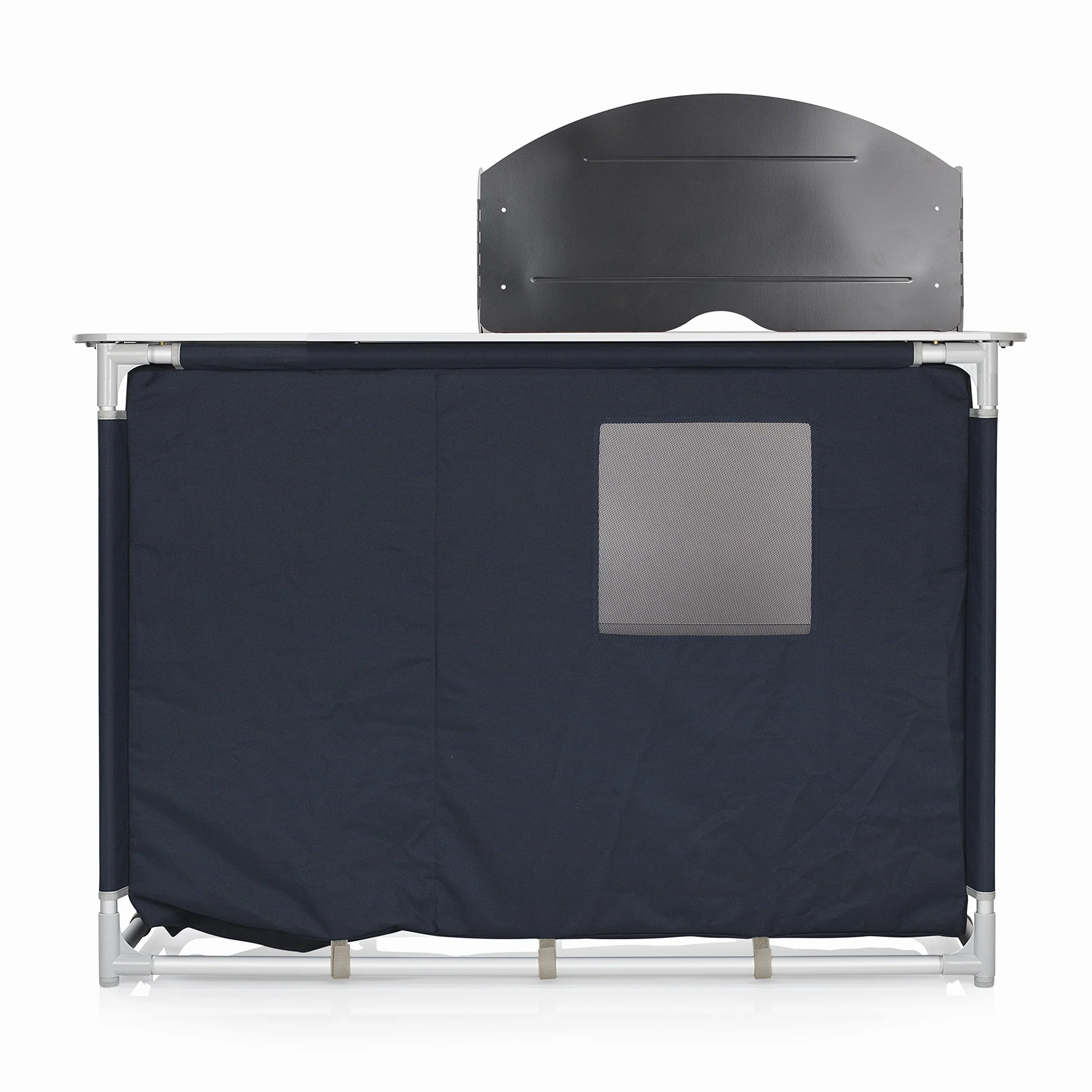 Campart Cucina da campeggio con lavandino e paravento KI-0753 Blu