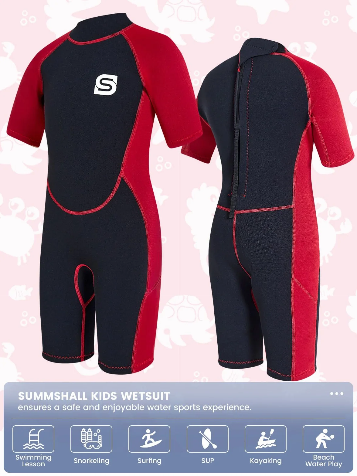 Muta termica in neoprene per bambini 2,5 mm per nuoto immersioni surf protezione UV
