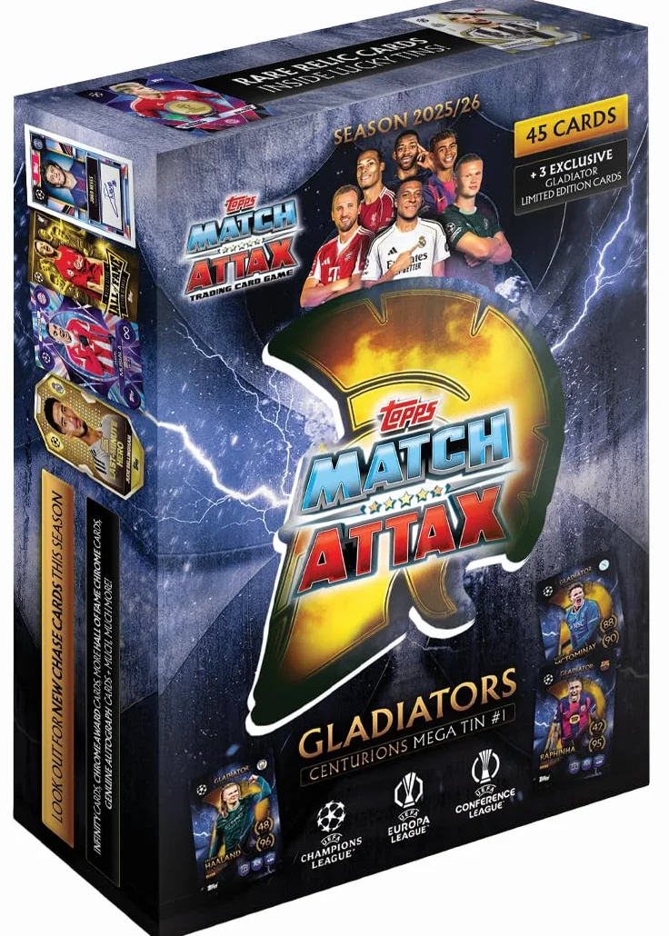 Topps UCC Match Attax 2025/26 Mega Tin Centurioni 45 carte Gladiators LE