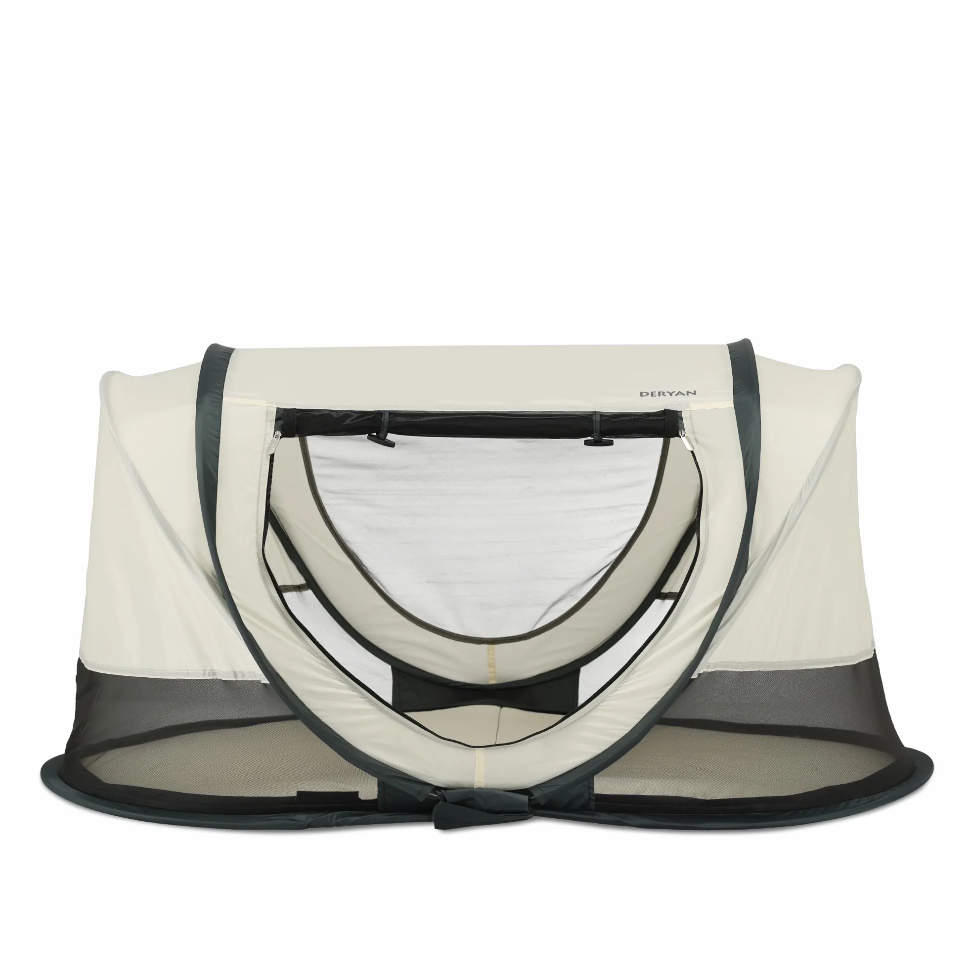 Deryan Scott Lettino Parapioggia per Bambino 120x75x50cm Tenda Pop-Up Zanzariera Borsa da Viaggio Crema