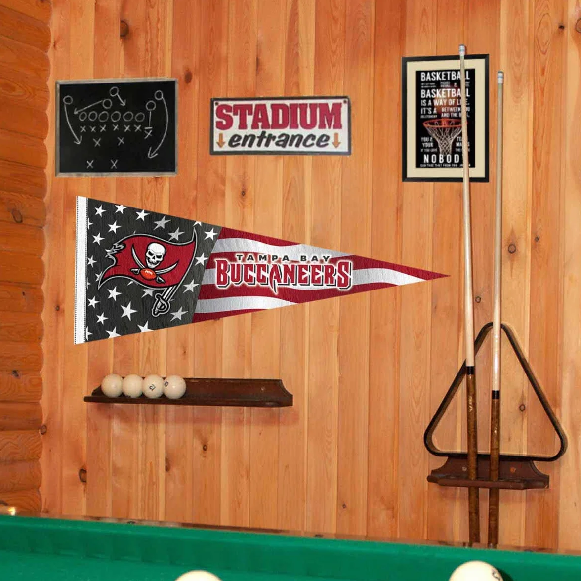 WinCraft Tampa Bay Buccaneers Nation USA Americana Stars and Stripes Pennant Banner Flag