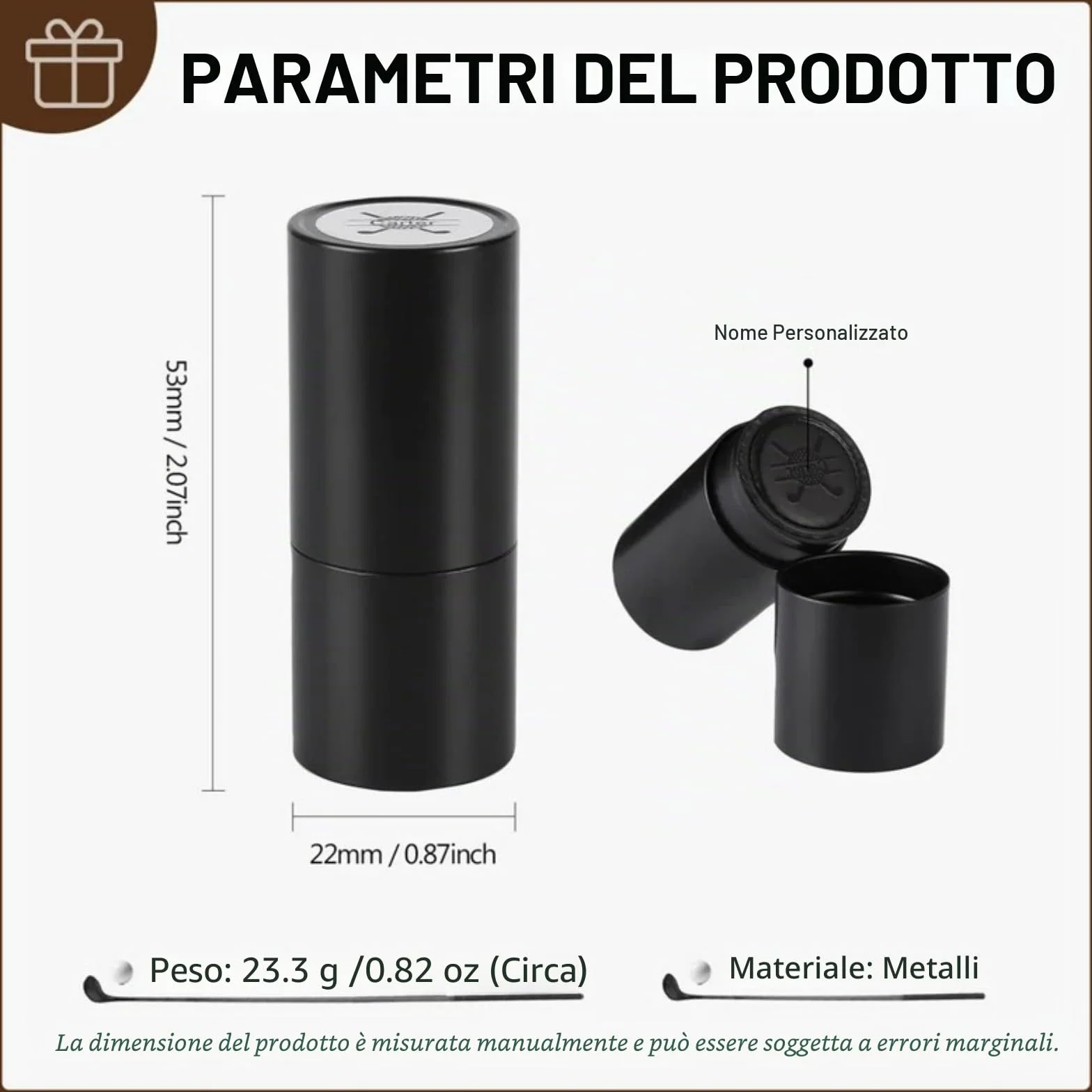 Timbro personalizzato per pallina da golf autoinchiostrante - Marcatore monogramma per golfisti