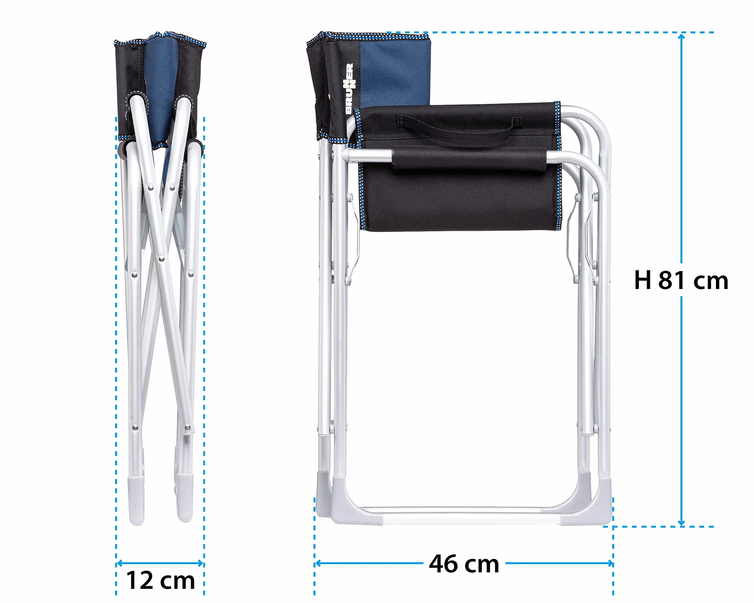 BRUNNER 0404184N.C05 Sedia Regista Captain, Nero/Blu