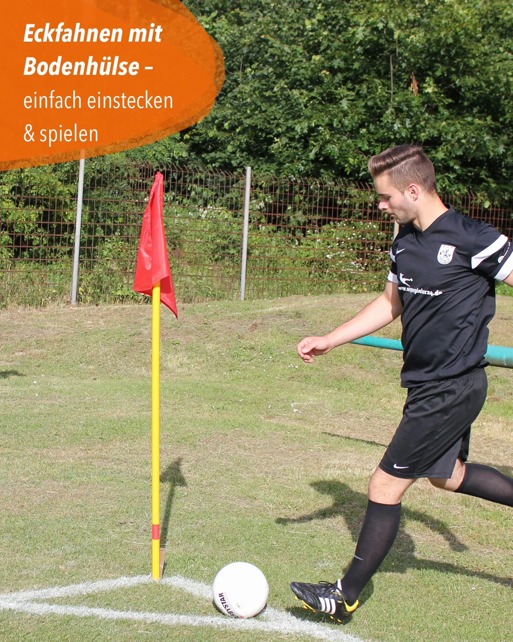 Bandiere angolari con giunto ribaltabile 4 in set 160 cm per calcio e sport