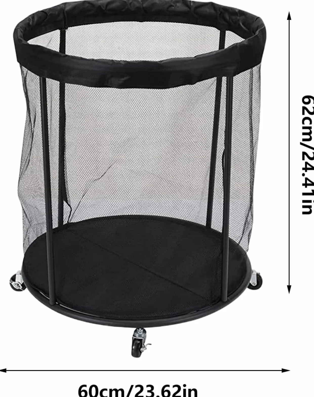 Contenitore Portatile per Palline da Garage, Cestino a Rete 60x60x62 cm