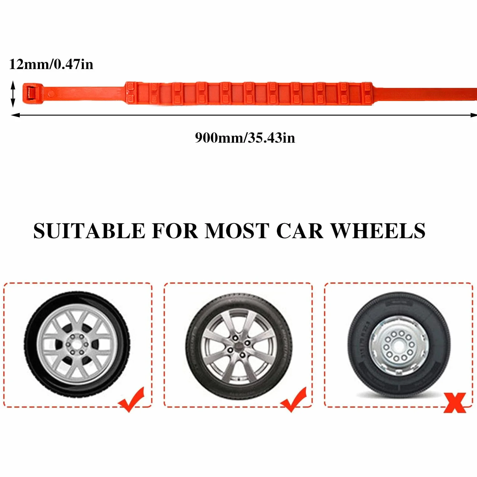 Catene da Neve Antiscivolo Universali Regolabili 10 Pezzi per Auto Camion SUV
